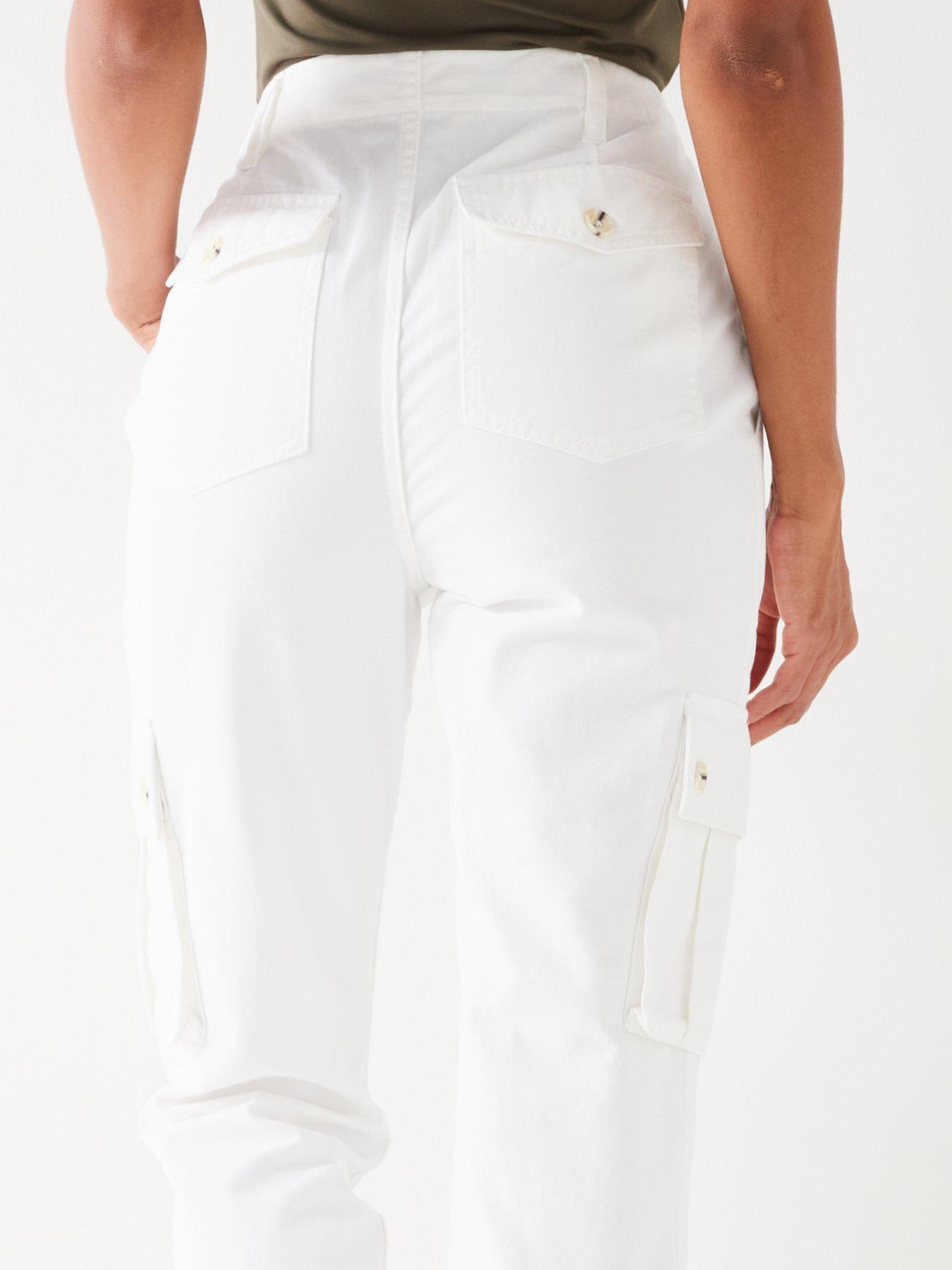 Image 5 of 6 of V by Very Utility Straight Leg Trousers - White