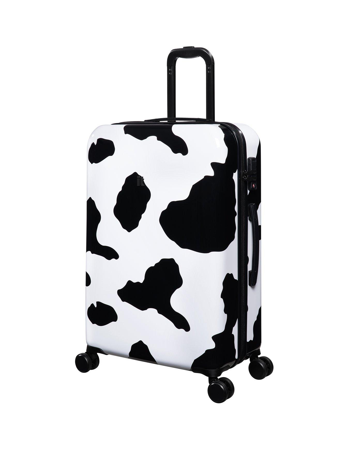 it Luggage Sheen Moo Cow Black/White Medium Suitcase with TSA Lock