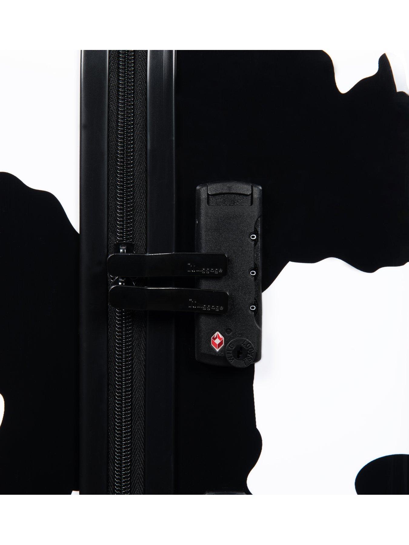  image of it-luggage-sheen-moo-cow-blackwhite-cabin-suitcase-with-tsa-lock