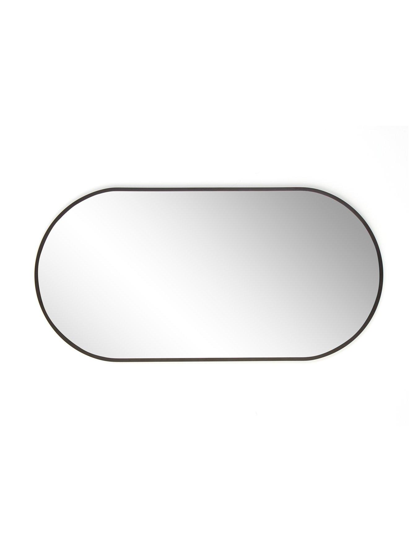 image of very-home-cagli-oval-mirror-black-40x80cm