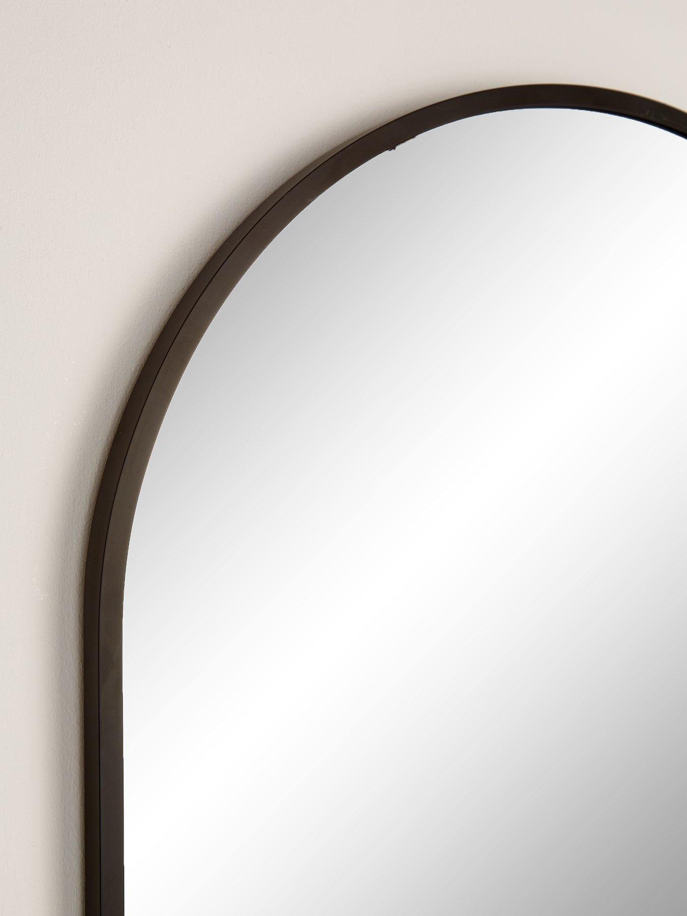  image of very-home-cagli-oval-mirror-black-40x80cm