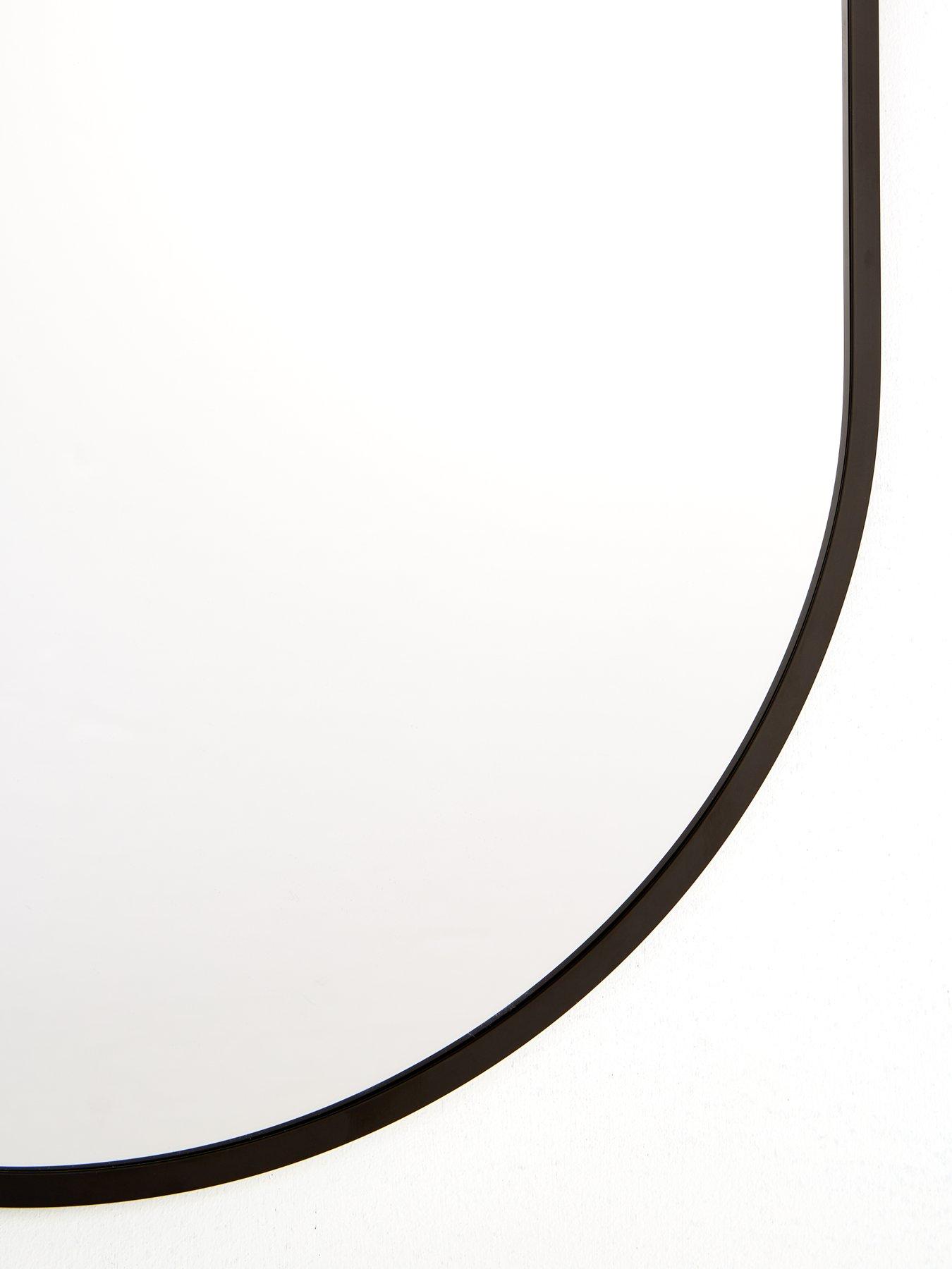  image of very-home-cagli-oval-mirror-black-40x80cm