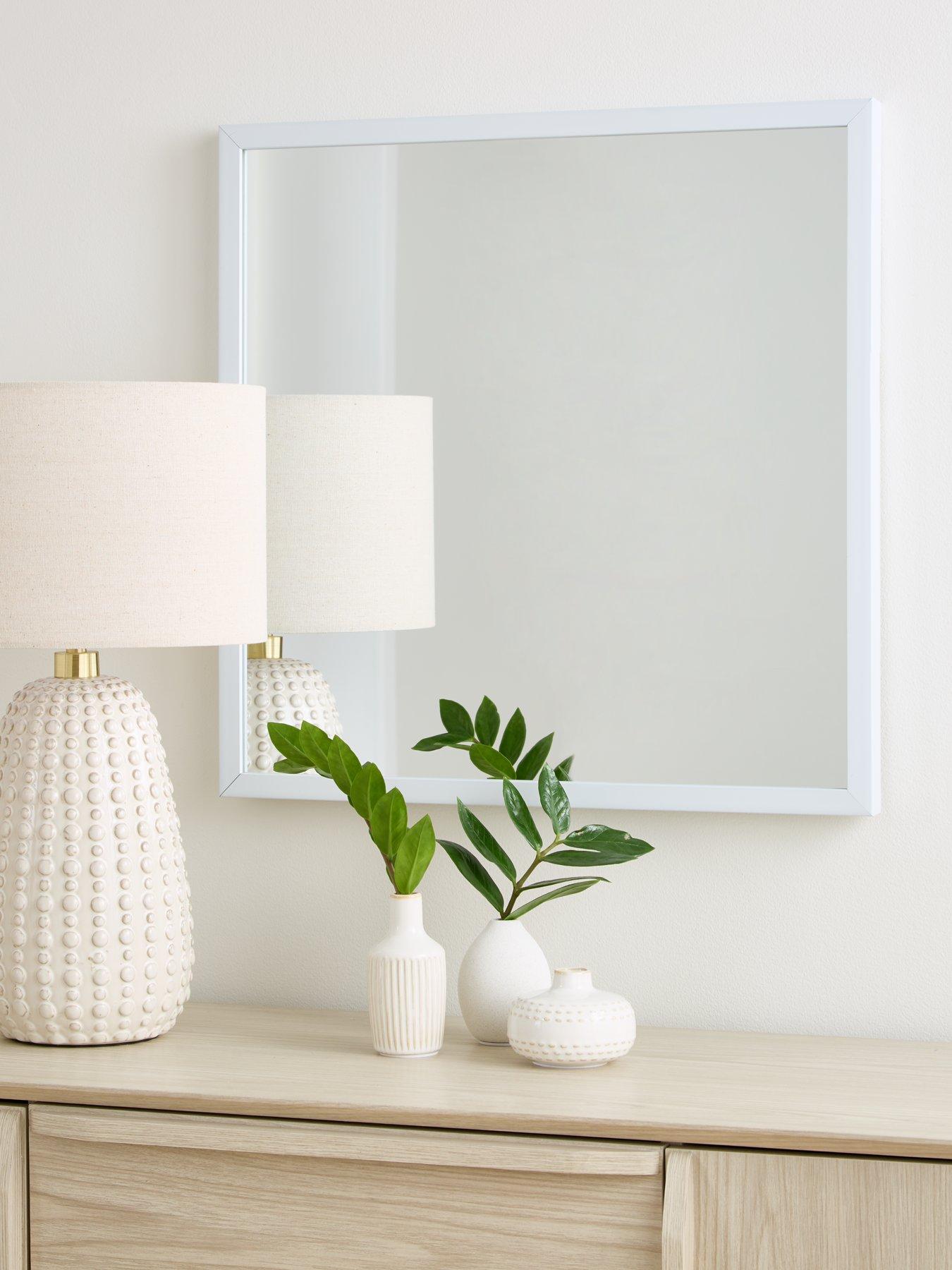 front image of the-very-collection-square-mirror-white-55x55cm