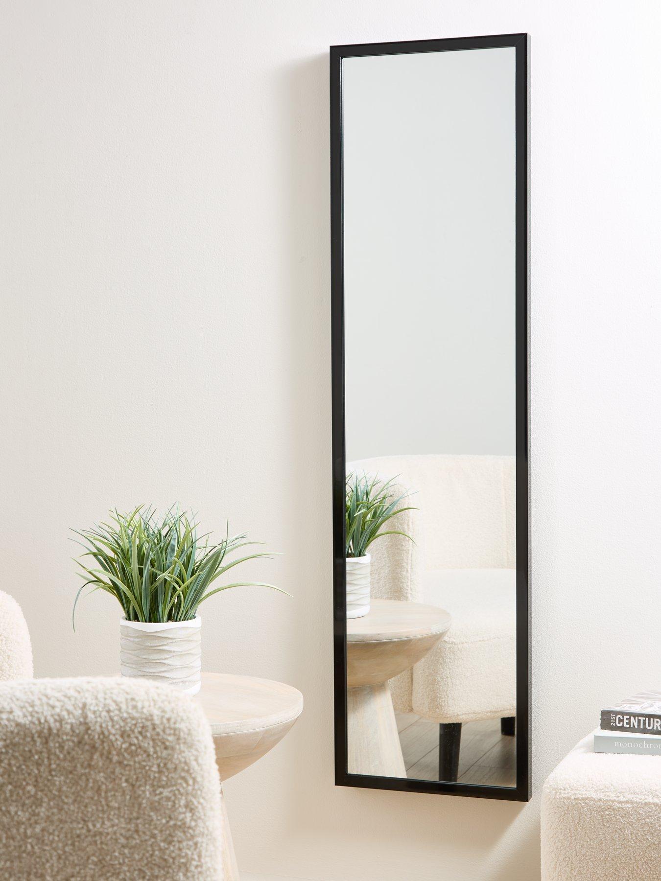 The Very Collection Tall Rectangular Mirror - Black 125x33cm
