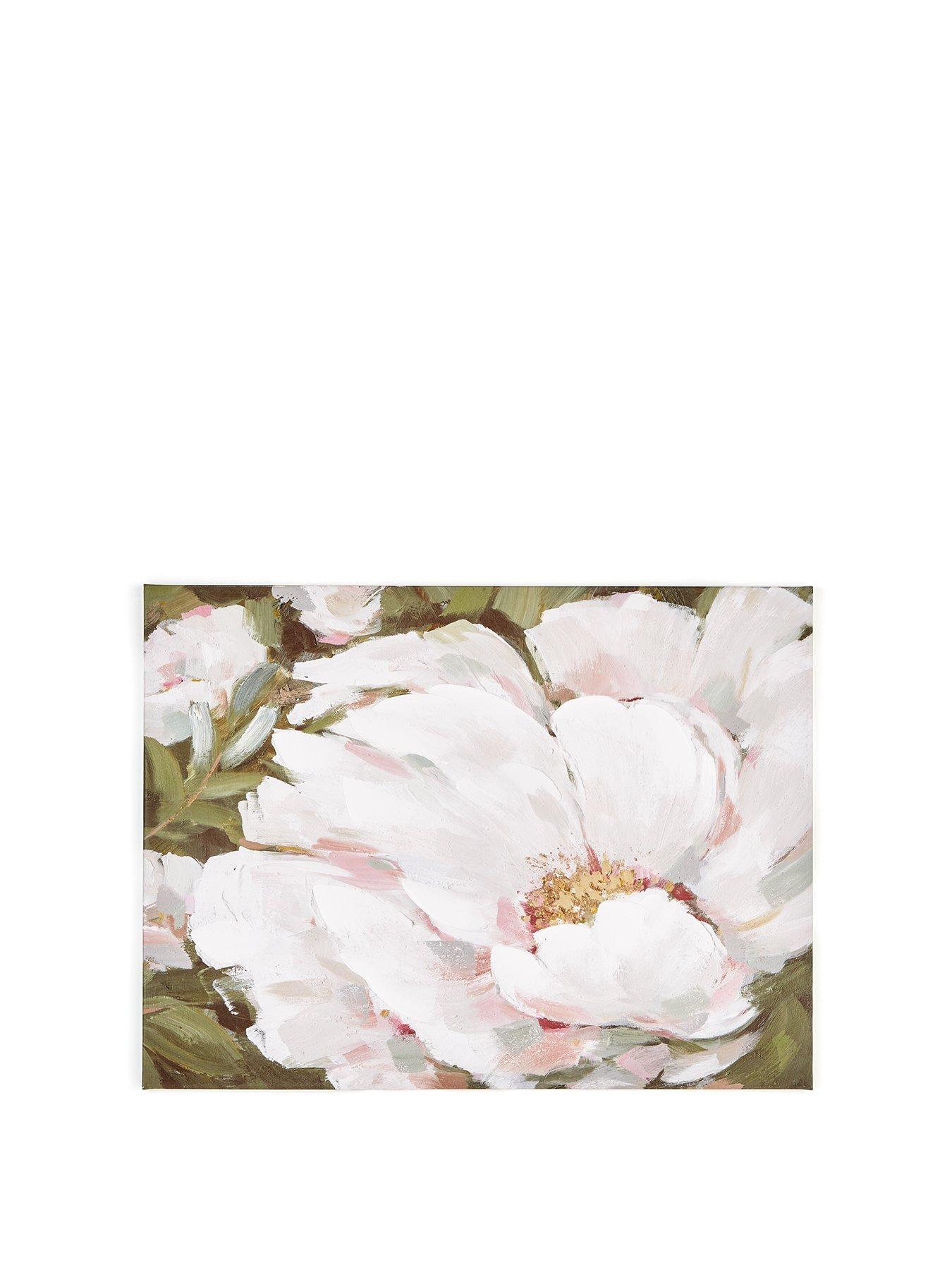  image of very-home-white-flower-printed-canvas-60x80cm