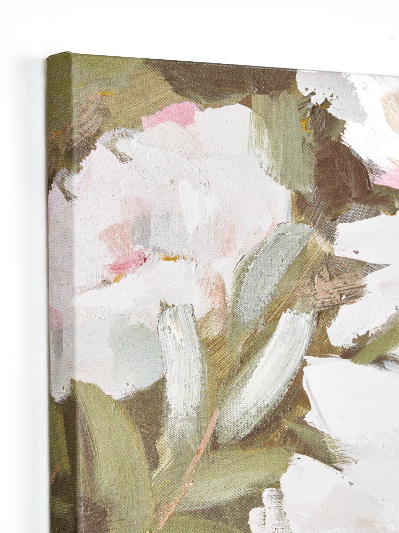  image of very-home-white-flower-printed-canvas-60x80cm