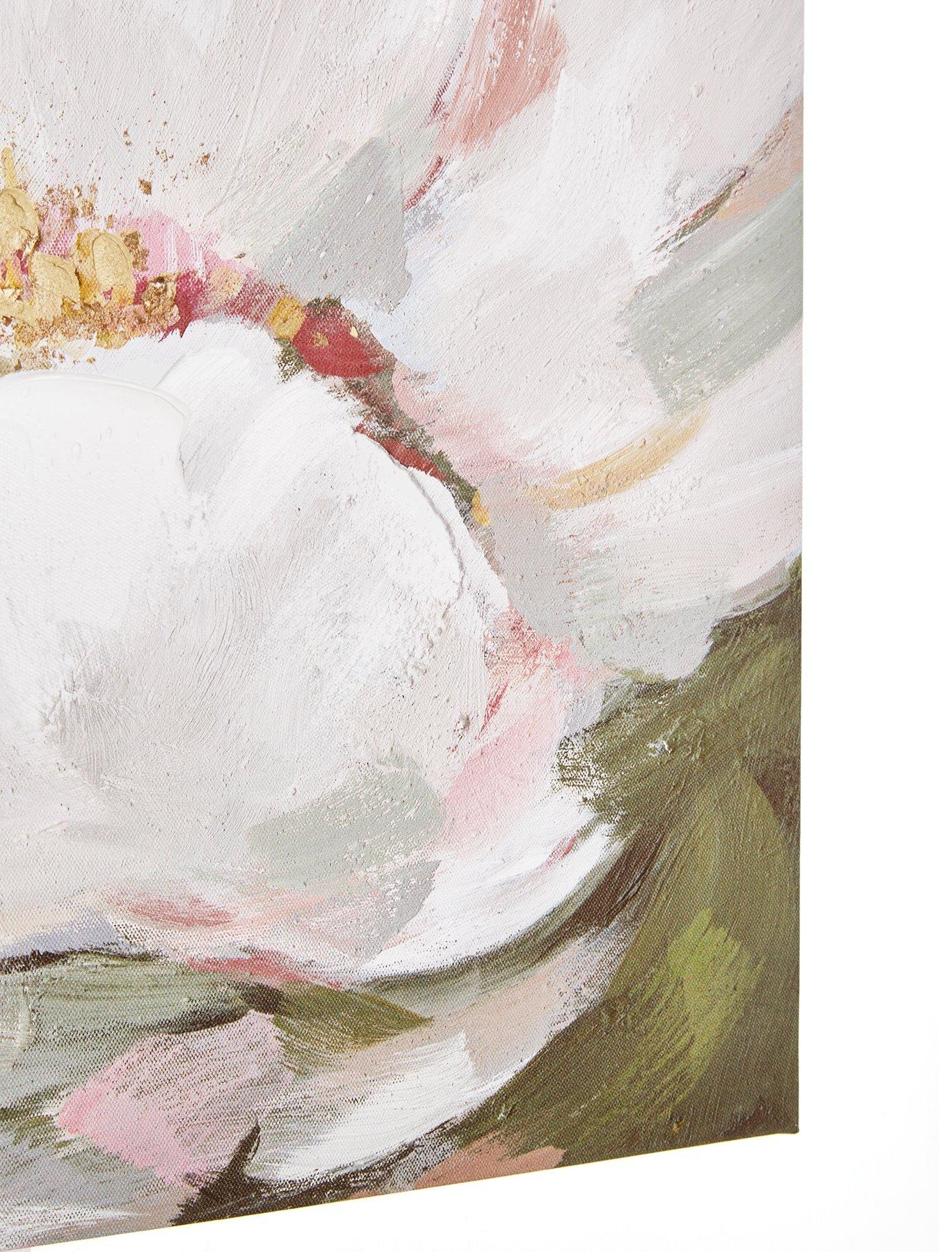  image of very-home-white-flower-printed-canvas-60x80cm