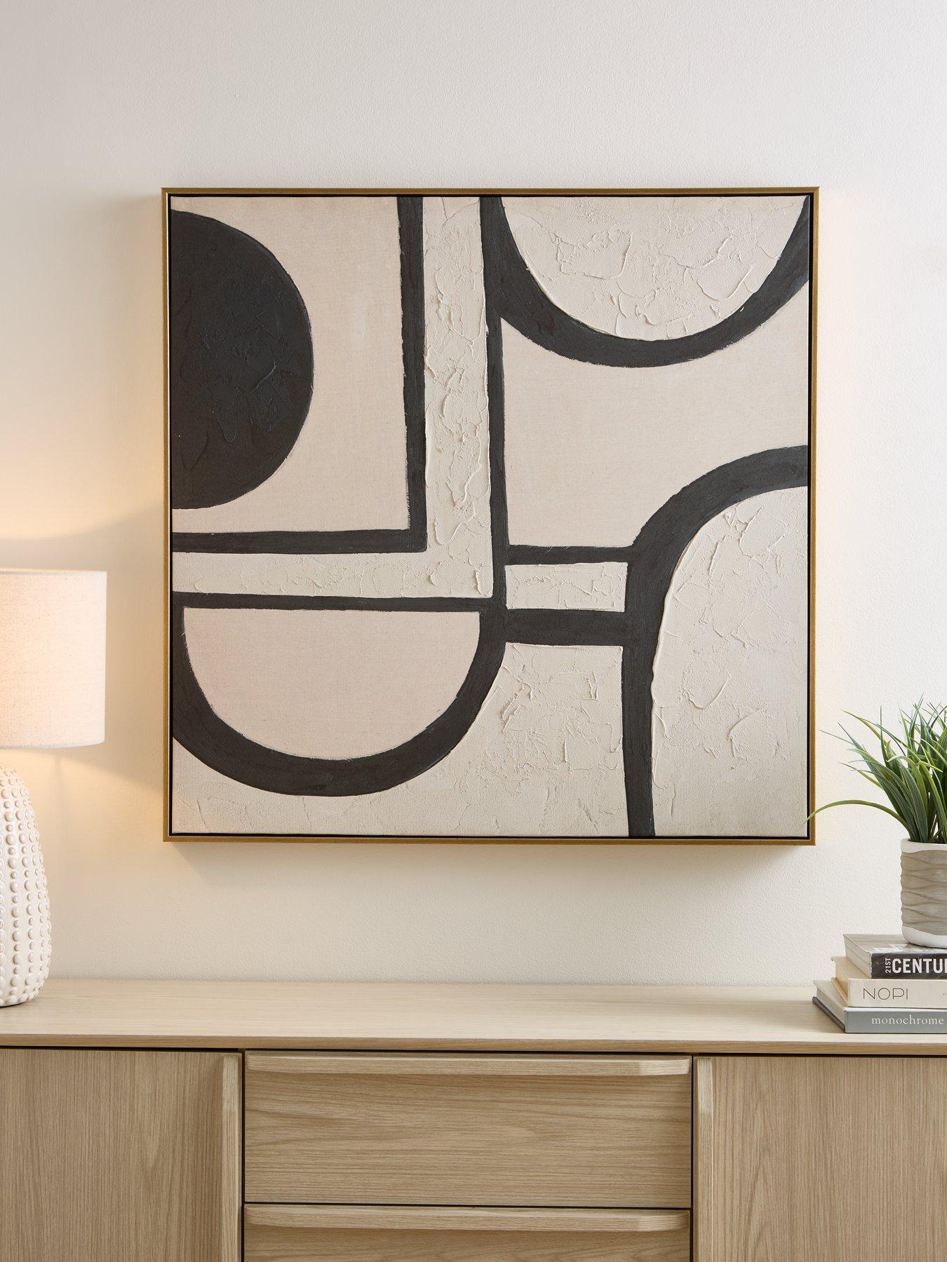 Image 1 of 4 of The Very Collection Abstract Shapes Framed Printed Canvas 80x80cm - FSC&reg; Certified