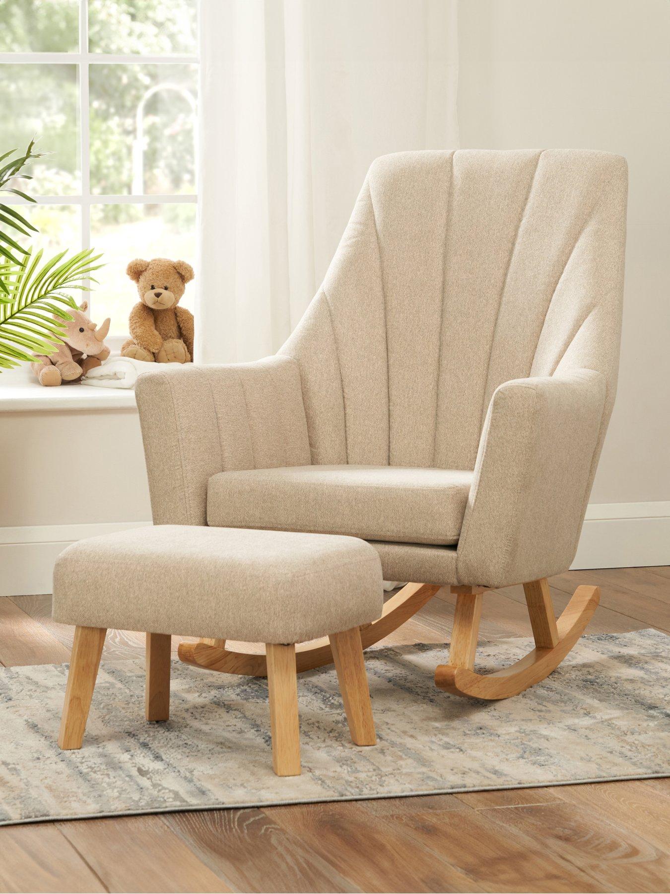 undefined Jonah Rocking Nursing Chair with Footstool- Stone
