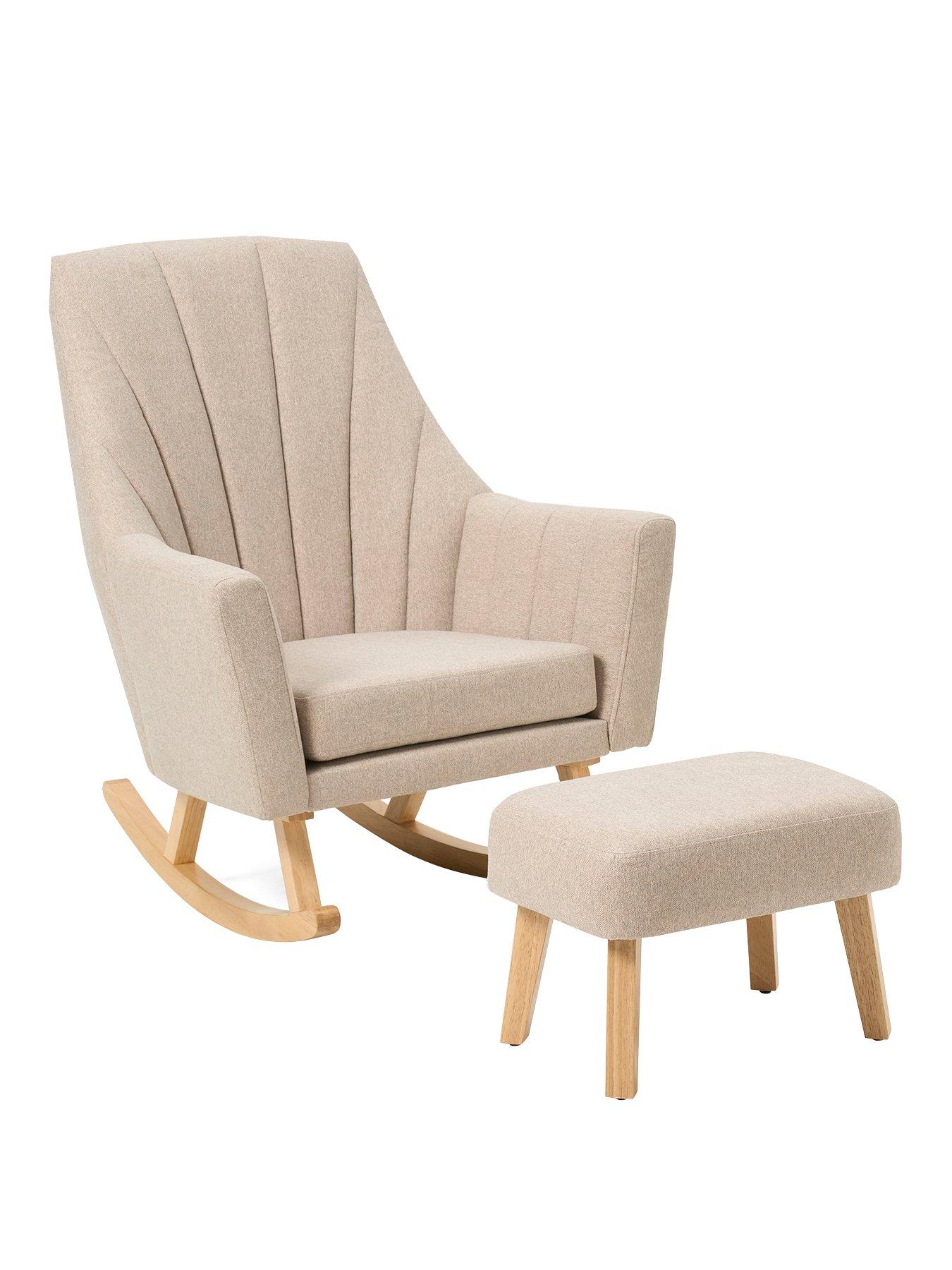 Image 2 of 6 of Tutti Bambini Jonah Rocking Nursing Chair with Footstool- Stone