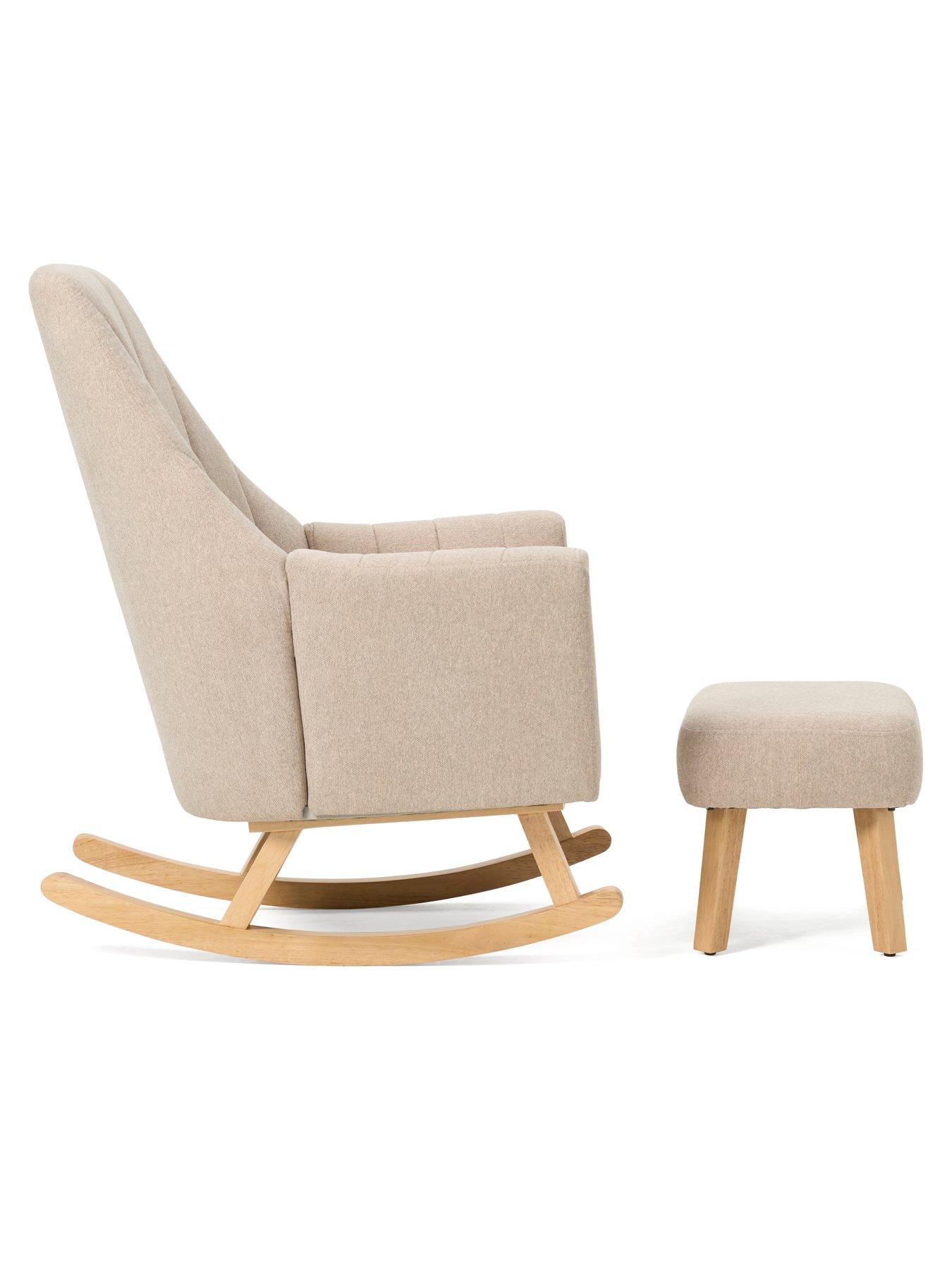 Image 4 of 6 of Tutti Bambini Jonah Rocking Nursing Chair with Footstool- Stone