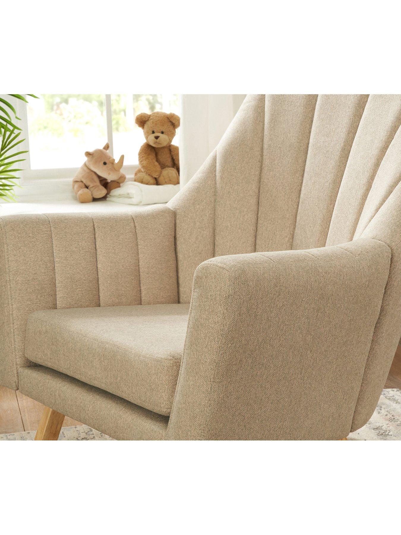 Image 5 of 6 of Tutti Bambini Jonah Rocking Nursing Chair with Footstool- Stone