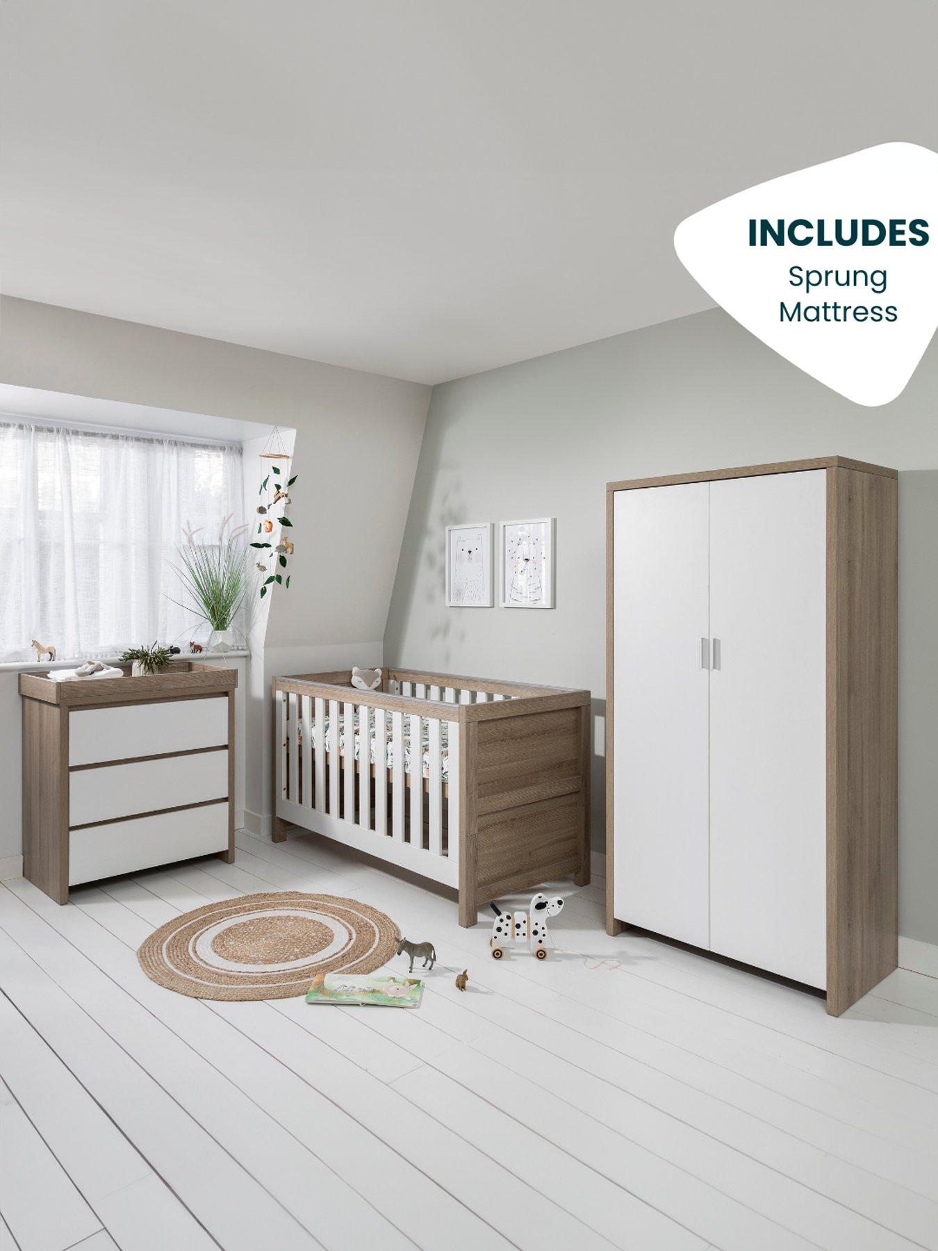 Tutti Bambini Modena Piece Furniture Set- White/Oak (Cot Bed