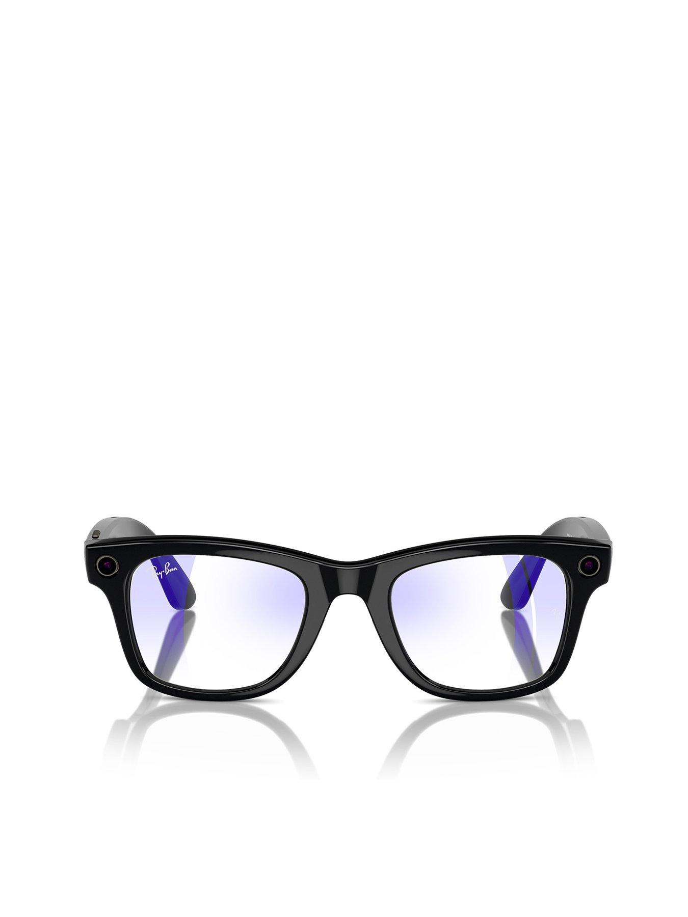 undefined Wayfarer Glasses - Shiny Black, Clear