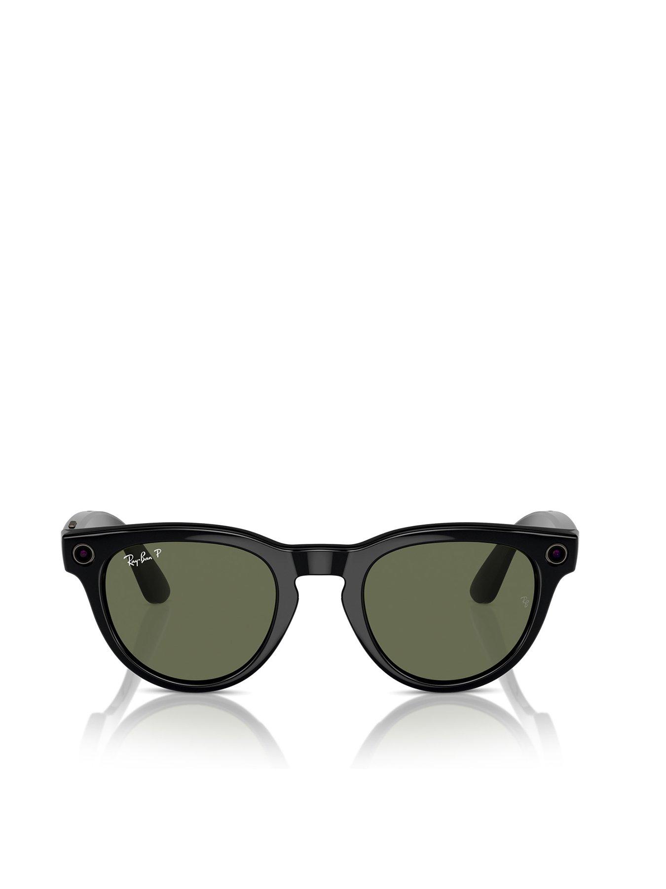 Ray-Ban Meta Headliner Glasses - Shiny Black, Polarised G15 Green