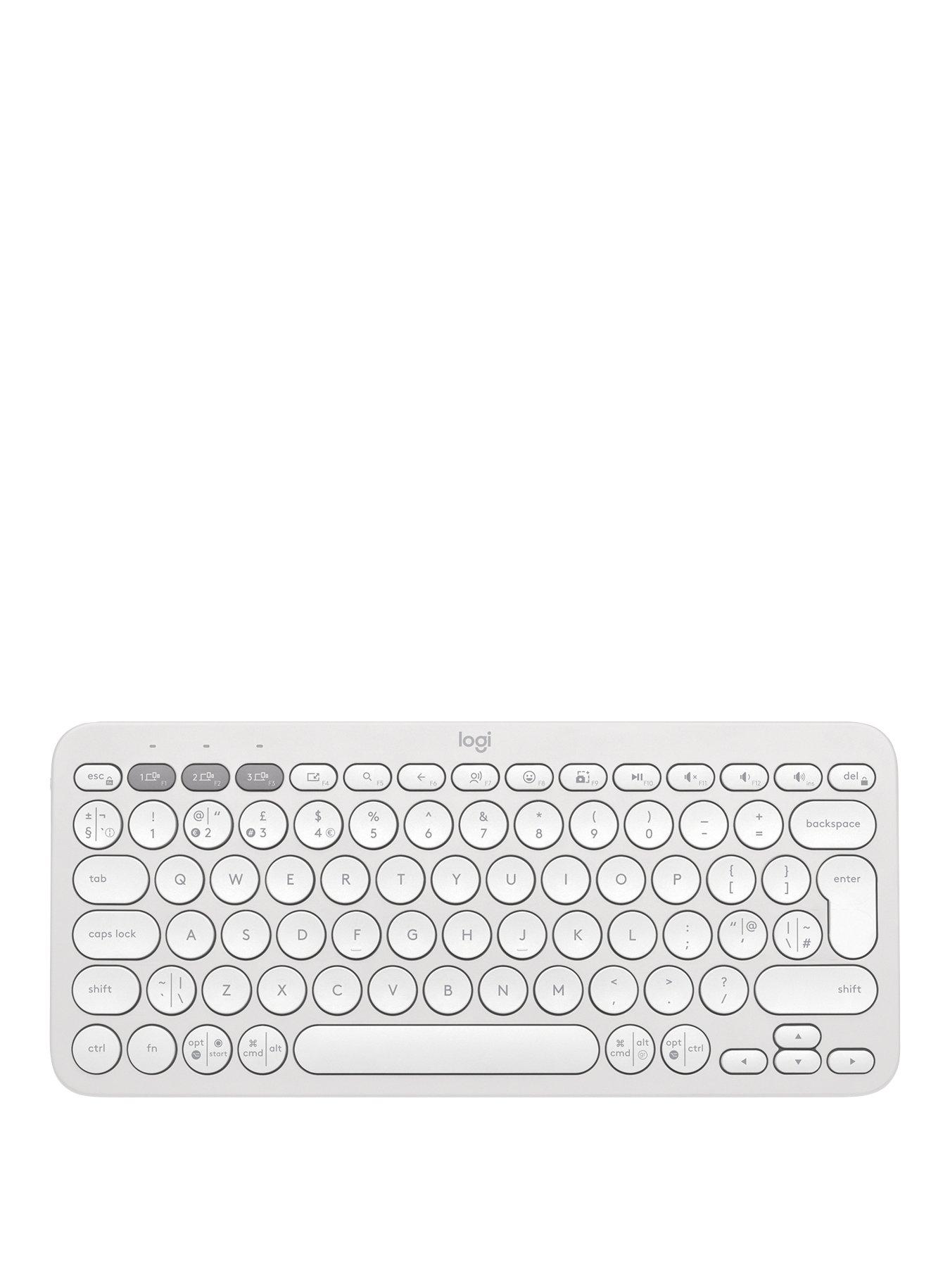 undefined Pebble Keys 2 K380s, Multi-Device Bluetooth Wireless Keyboard, Slim and Portable - Off White