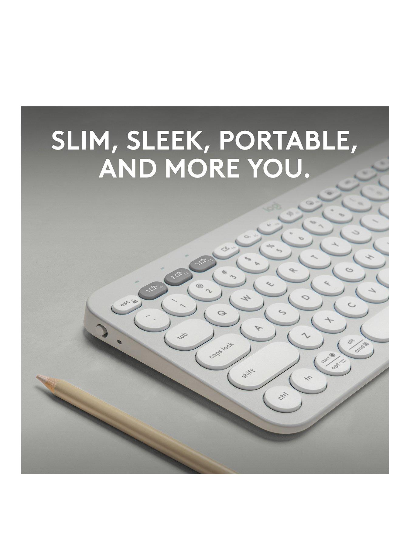  image of logitech-pebble-keys-2-k380s-multi-device-bluetooth-wireless-keyboard-slim-and-portable-off-white