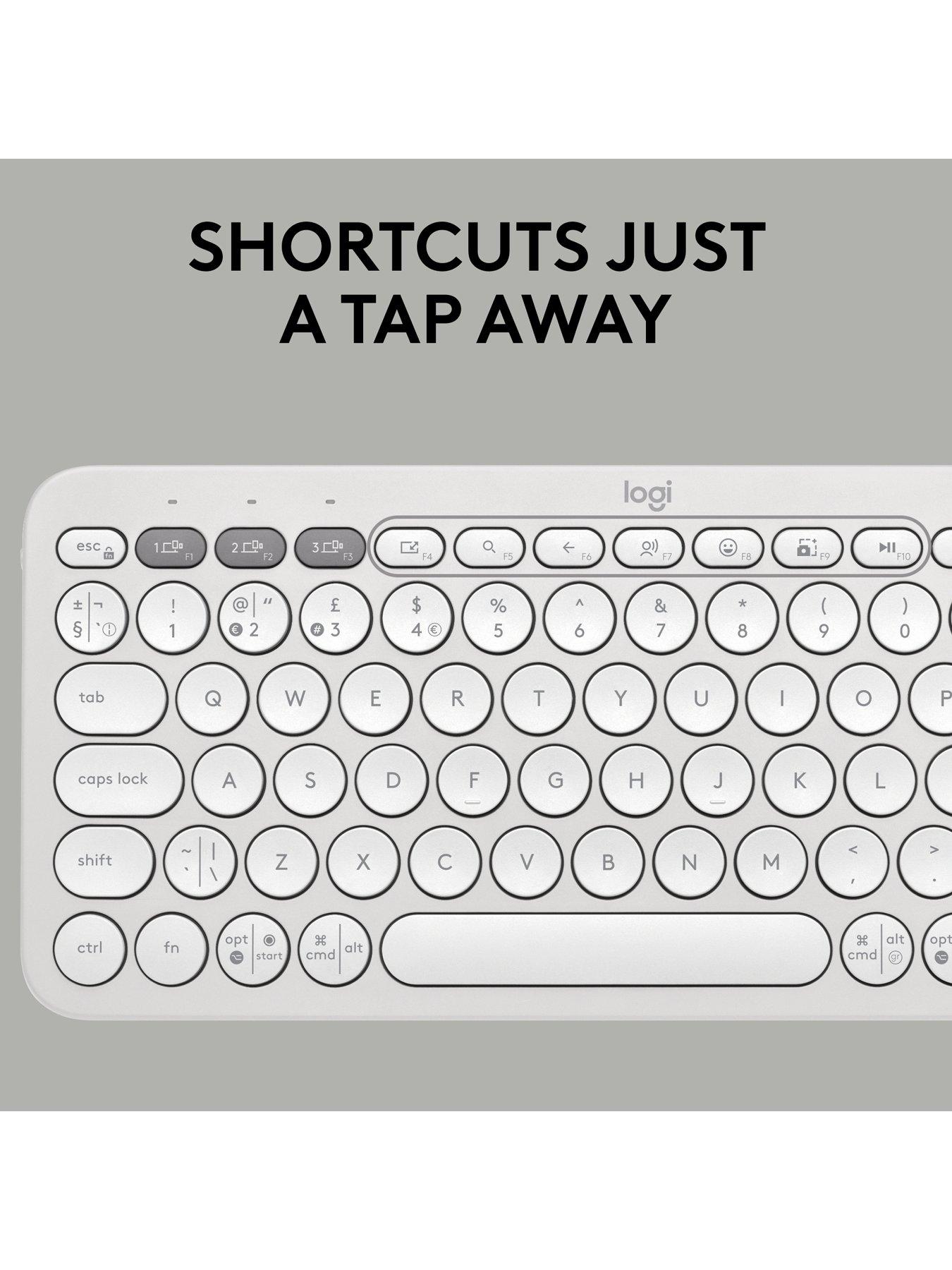  image of logitech-pebble-keys-2-k380s-multi-device-bluetooth-wireless-keyboard-slim-and-portable-off-white