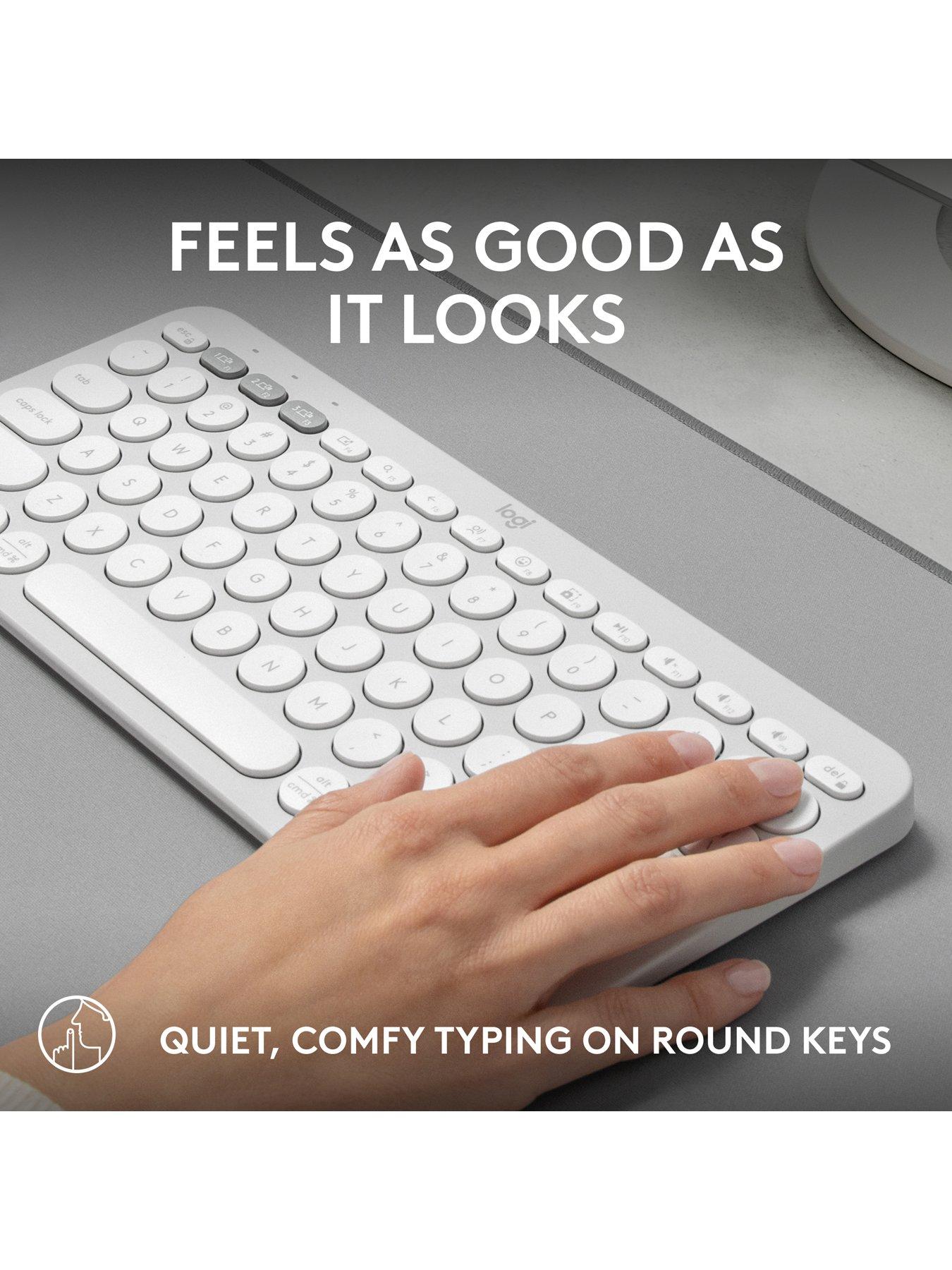  image of logitech-pebble-keys-2-k380s-multi-device-bluetooth-wireless-keyboard-slim-and-portable-off-white