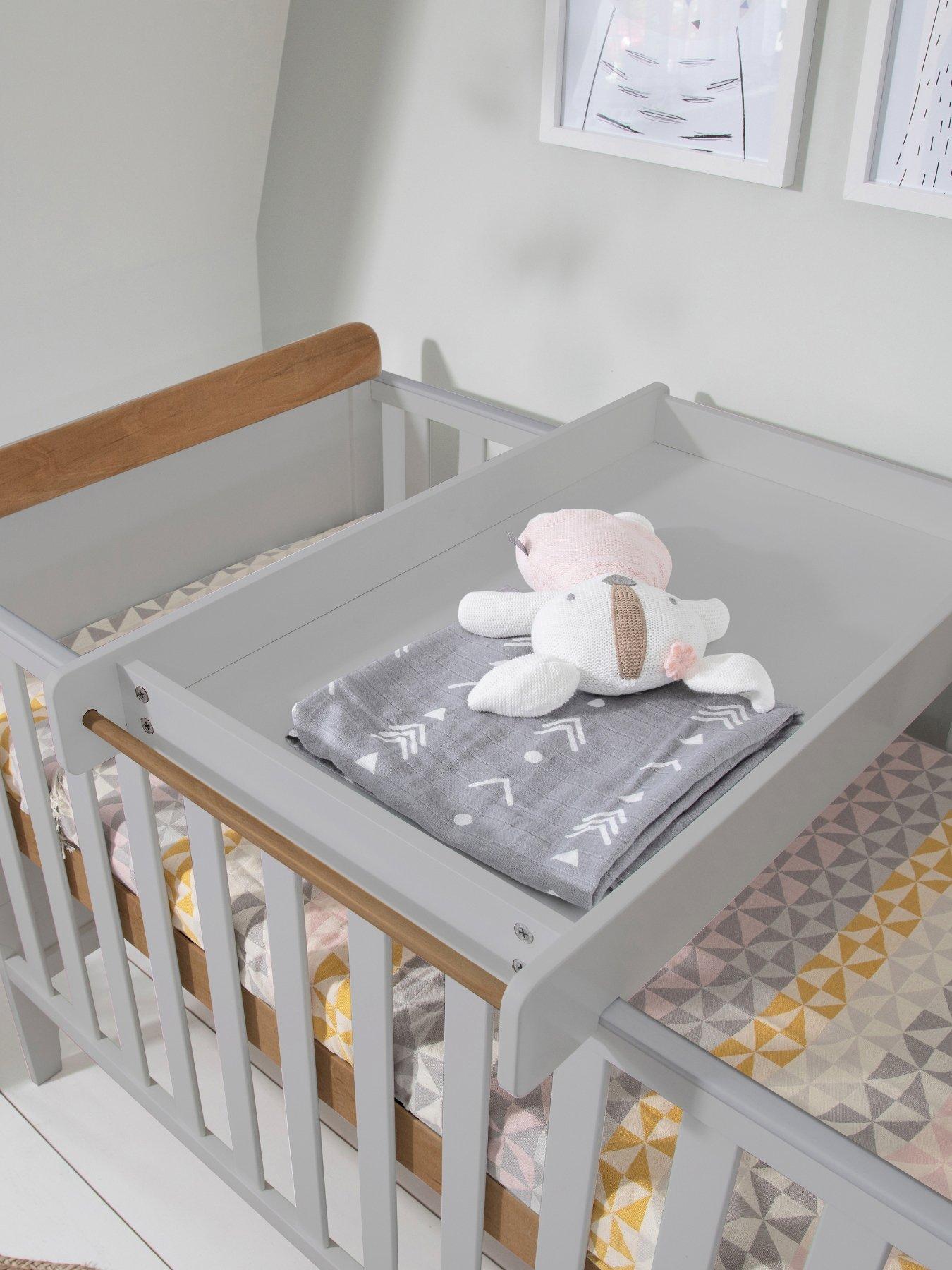Image 6 of 7 of Tutti Bambini Rio 5 Piece Furniture Set- Dove Grey/Oak (Cot Bed, Cot Top Changer, Sprung Mattress, Chest Changer, Wardrobe)