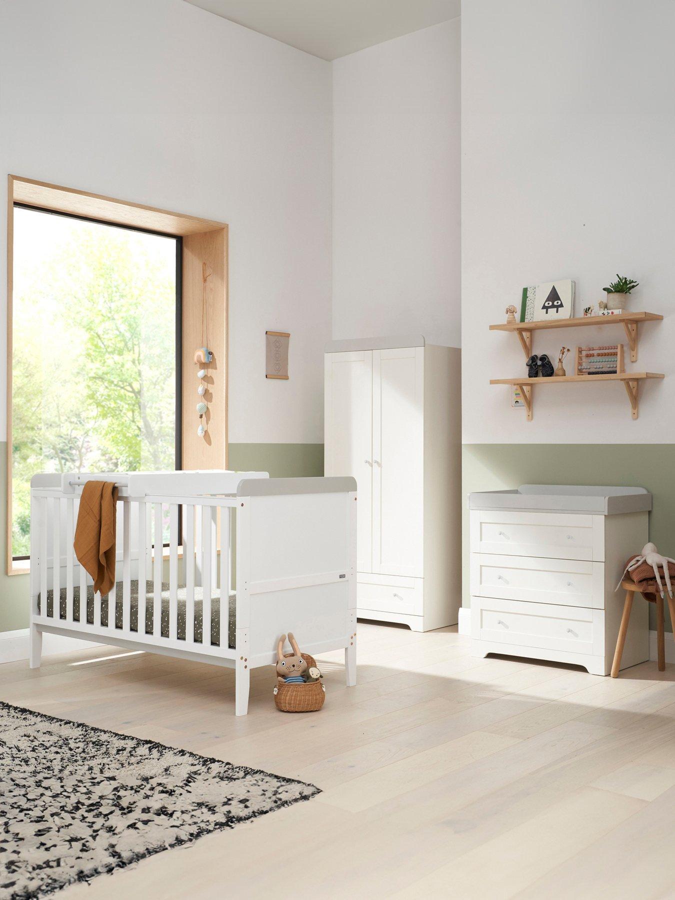 Tutti Bambini Rio 5 Piece Furniture Set White/Dove Grey (Cot Bed, Cot