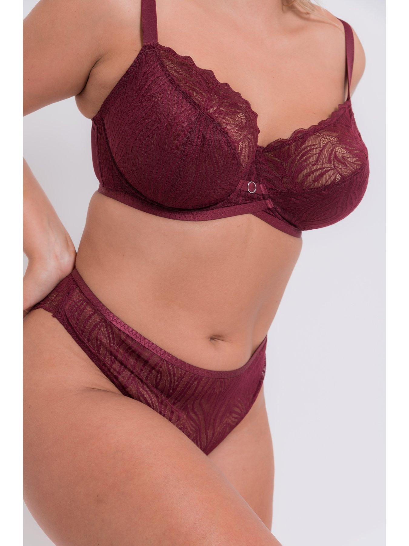  image of curvy-kate-curvy-kate-lace-daze-balcony-bra-red