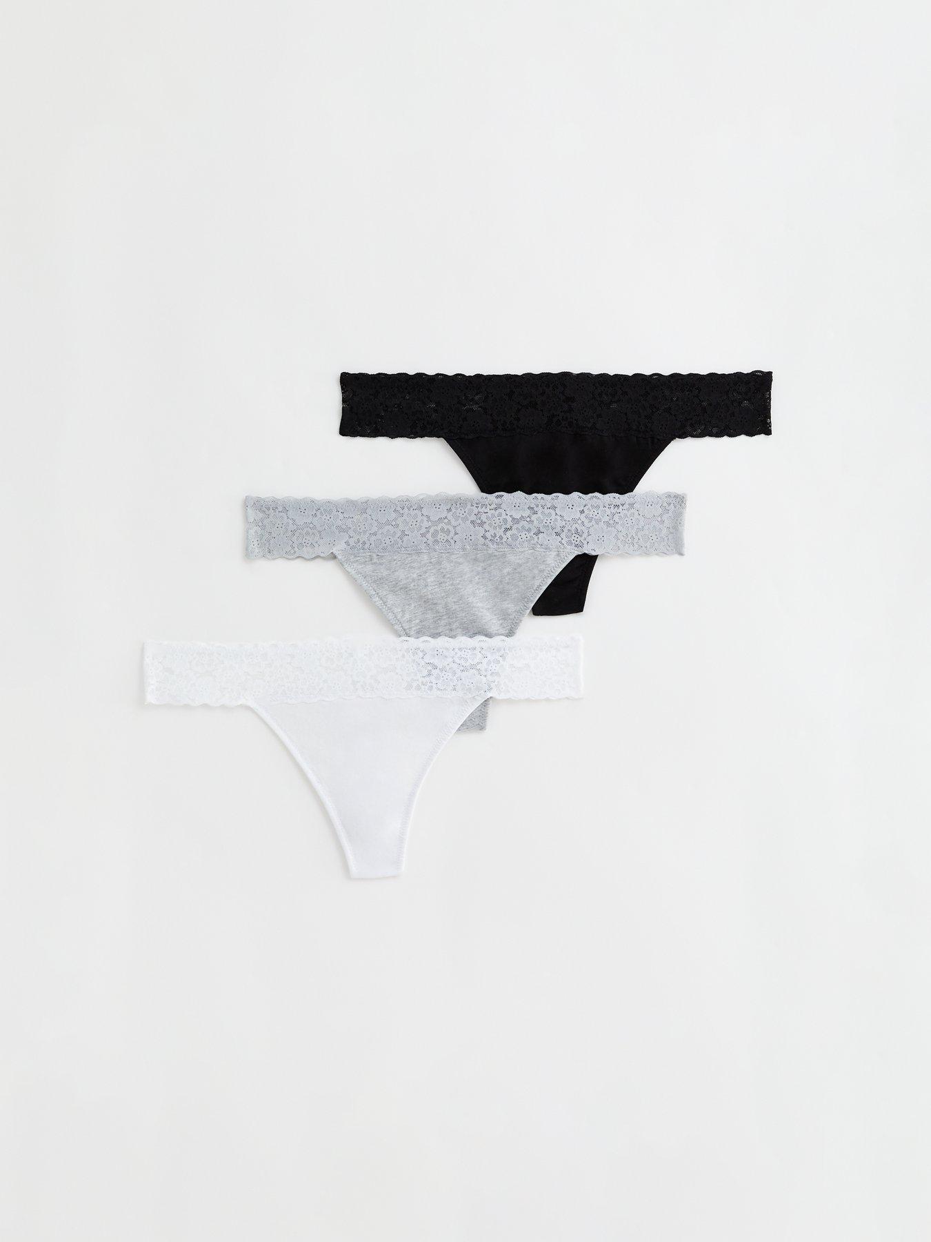 ASOS DESIGN 3 pack ribbed seamless thong pack in neutrals & white