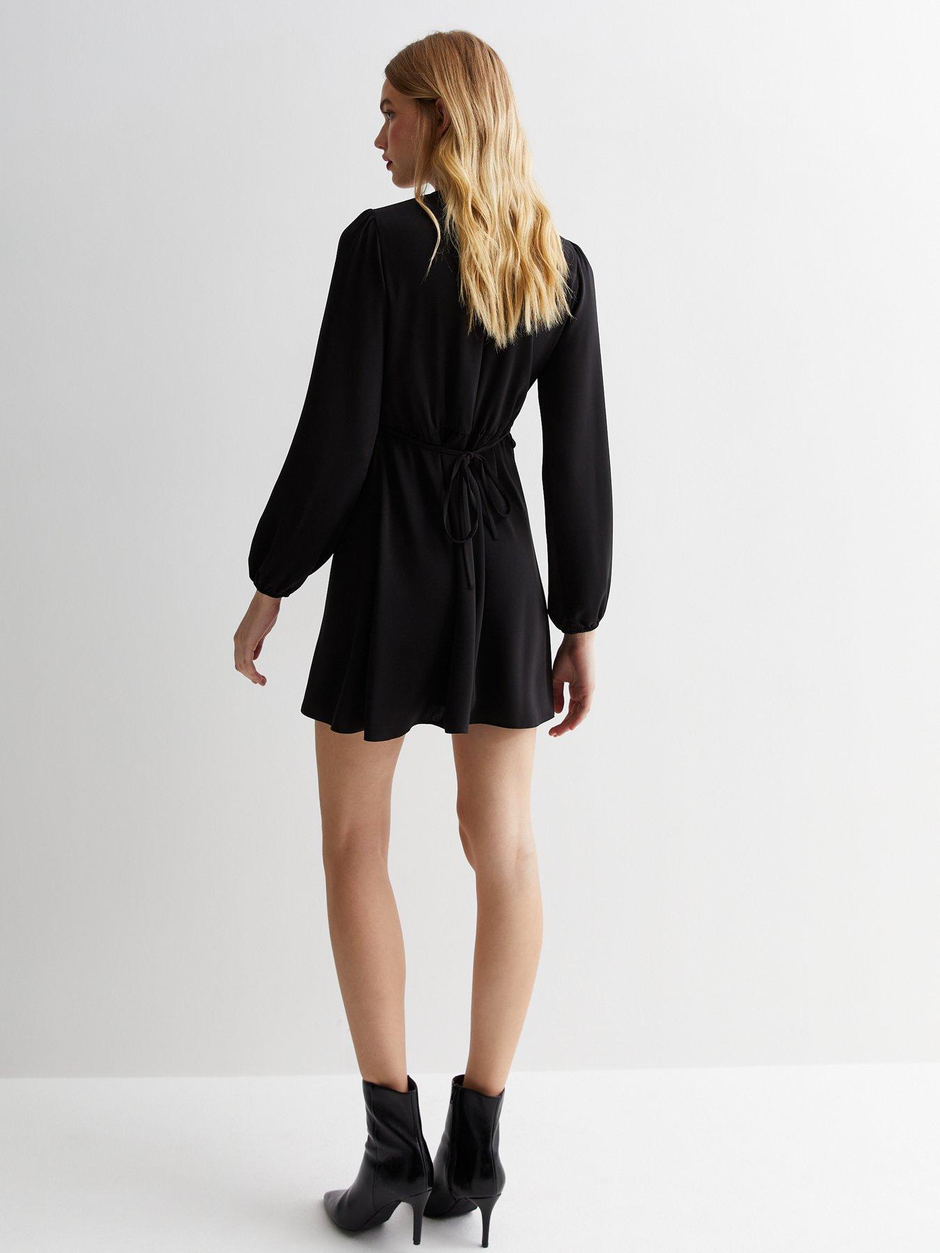 Black frill tea outlet dress