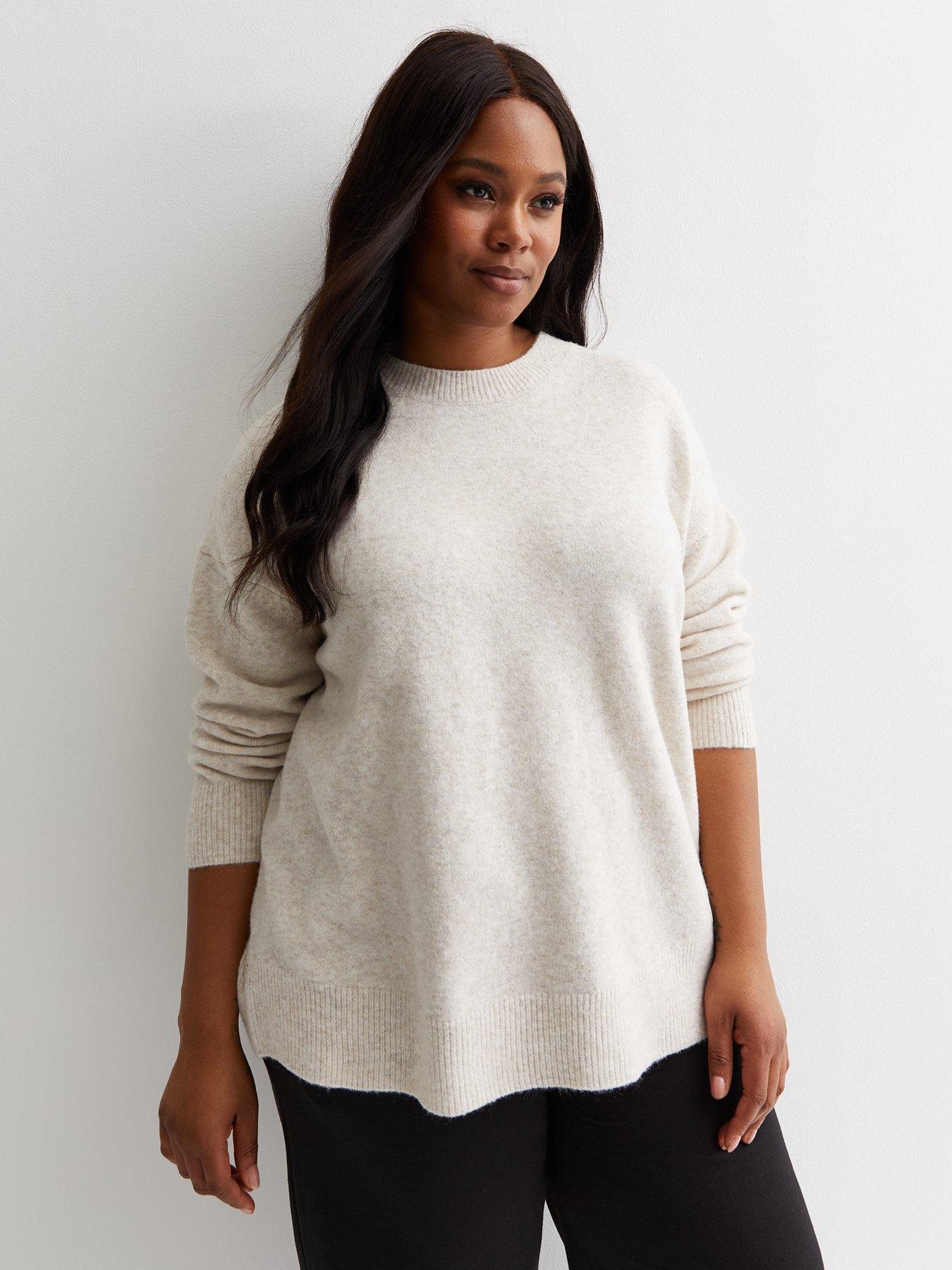 V by Very Puff Sleeve Pointelle Knitted Jumper - Lilac