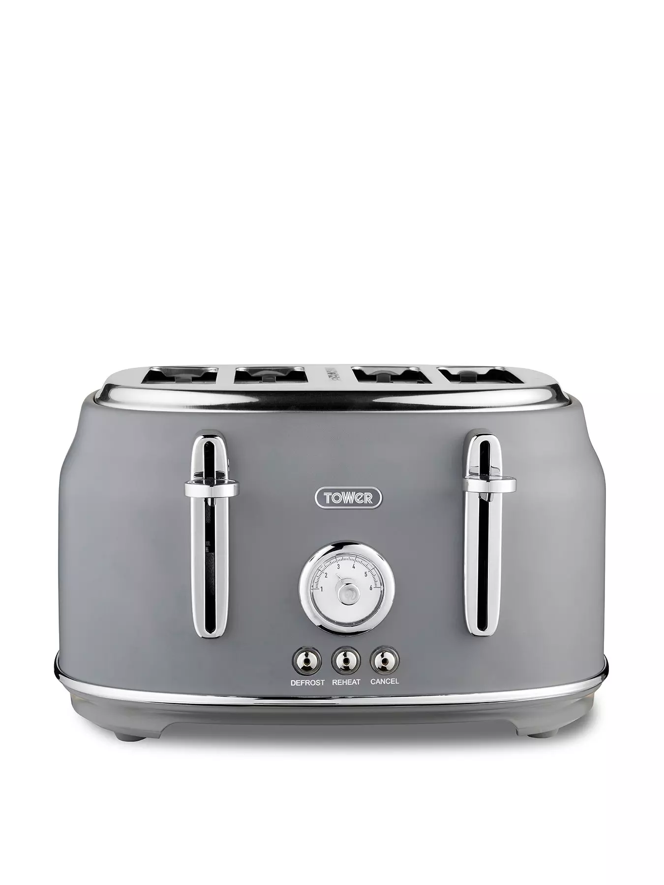 Home Shark 4 Slice Toaster, Stainless Steel Toaster with 7 Shade Settings,  Extra Wide Slots for Bagels, Silver 