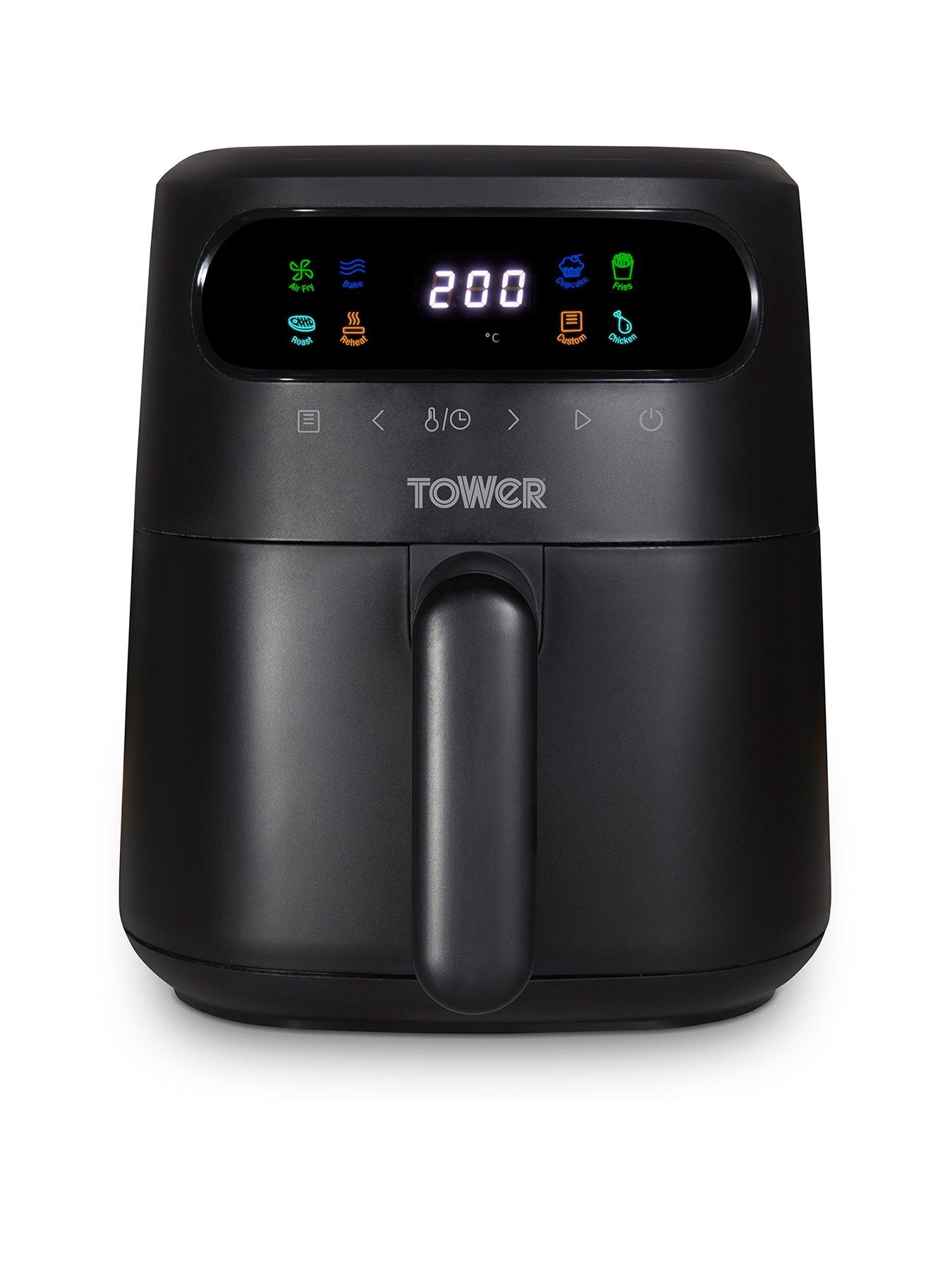 Tower T17125, Vortx 3L Air Fryer with Colour Digital Display, Digital Control Panel  &  7 One-Touch Pre-sets, 1300W, Black