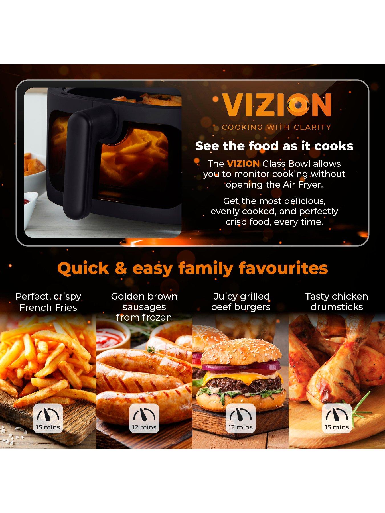  image of tower-t17123-vortx-vizion-75l-air-fryer-with-colour-digital-display-digital-control-panel-amp-7-one-touch-pre-sets-1900w-black