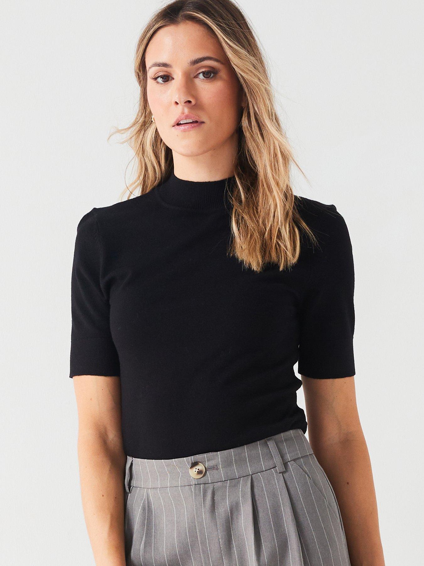 Black short hotsell sleeve jumper