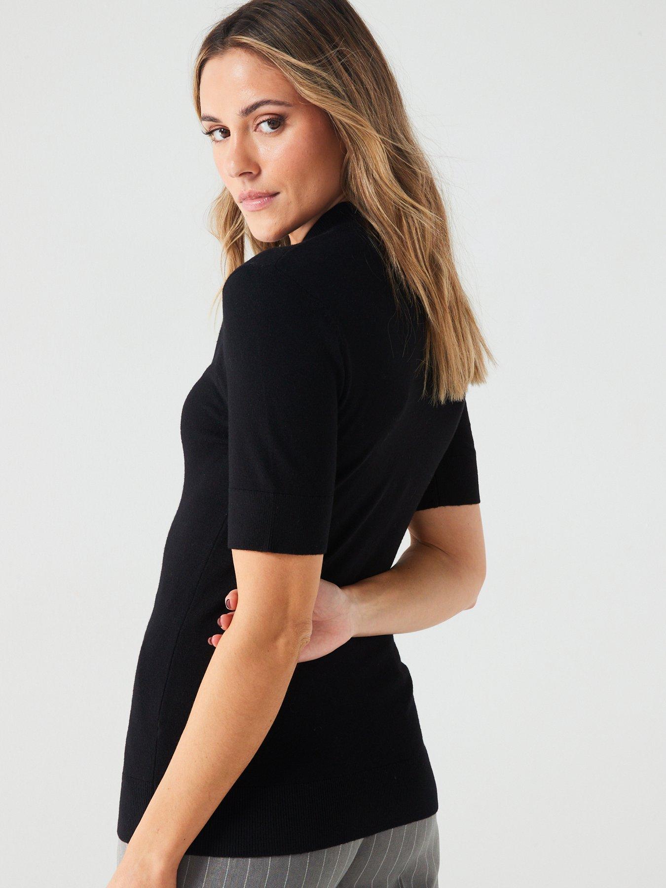 Short sleeve black on sale roll neck jumper