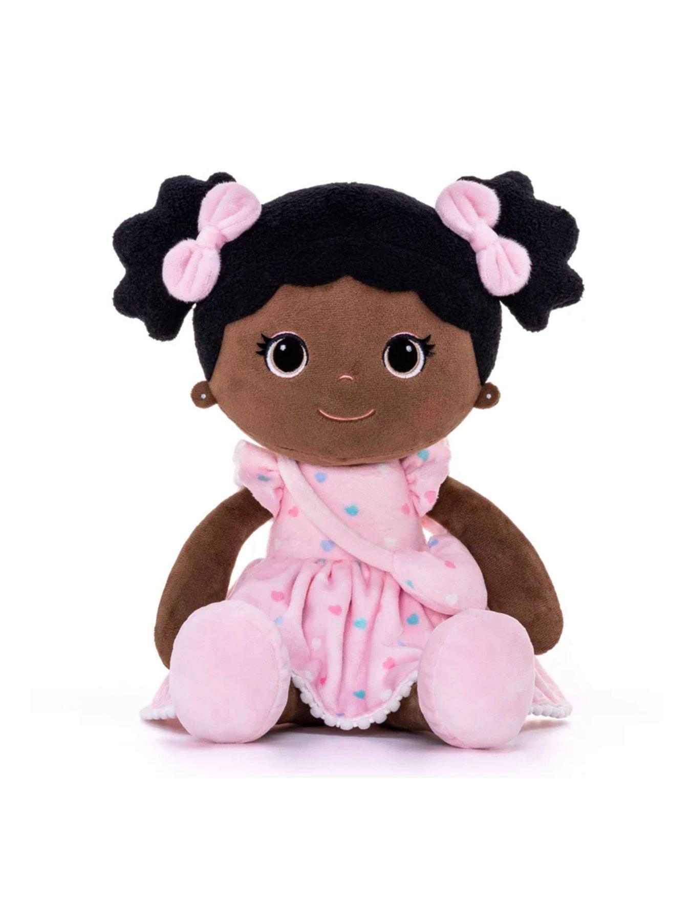 Image 4 of 5 of Bibinee Dolls Bibinee Doll - Mabel Doll Hearts - Soft Plush Black Doll