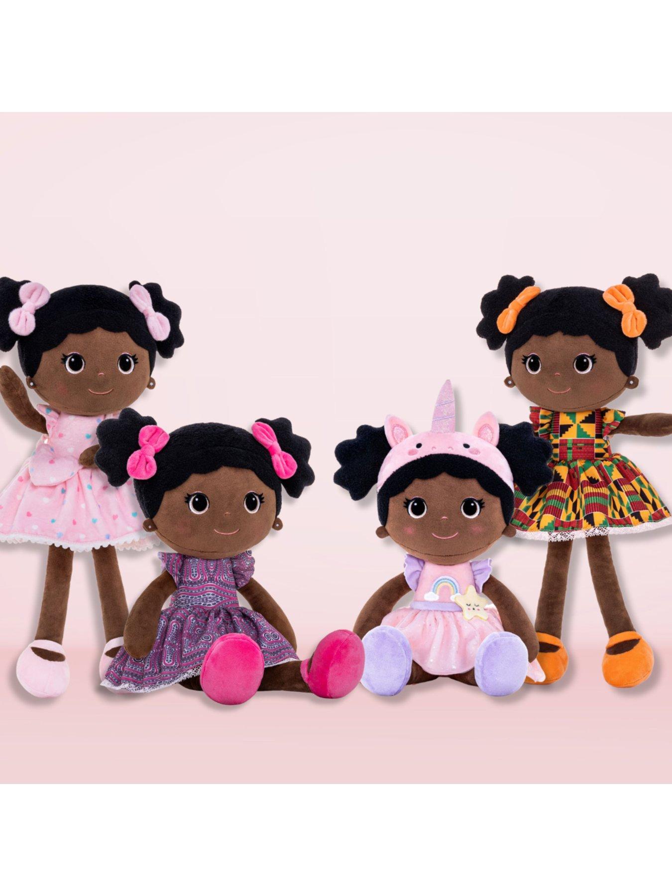 Image 5 of 5 of Bibinee Dolls Bibinee Doll - Mabel Doll Hearts - Soft Plush Black Doll