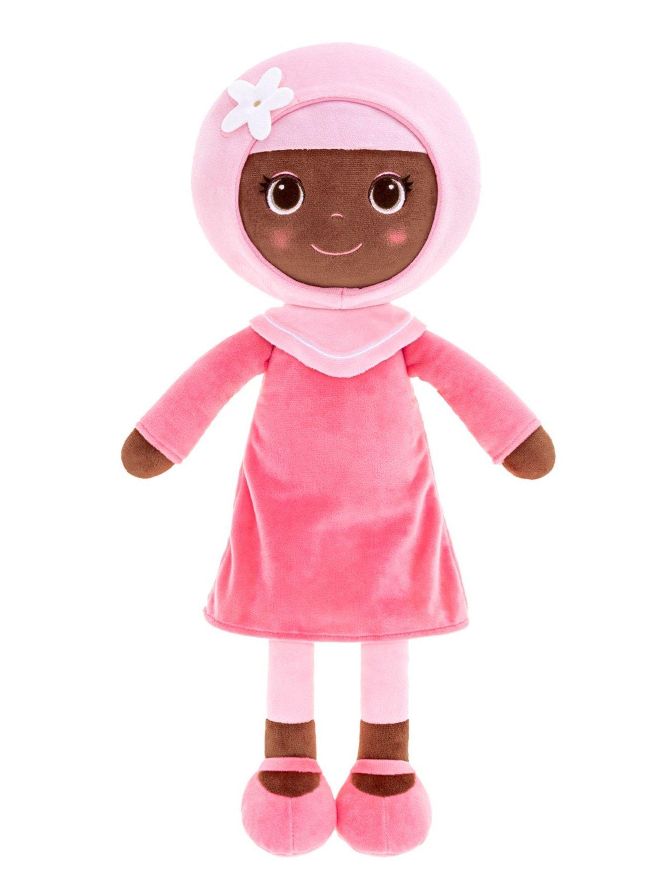Image 1 of 4 of Bibinee Dolls Bibinee Doll - Amirah Doll Pretty In Pink - Soft Plush Black Doll