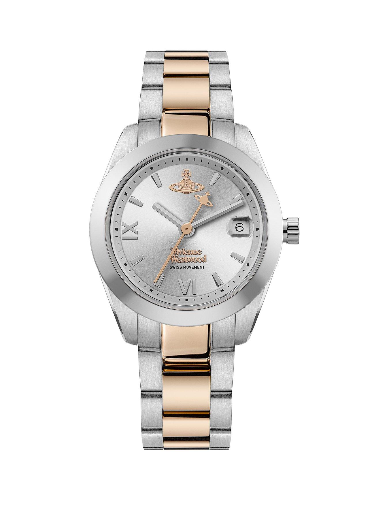 Vivienne Westwood Fenchurch Ladies Quartz Watch with Silver Dial and 2-Tone Bracelet