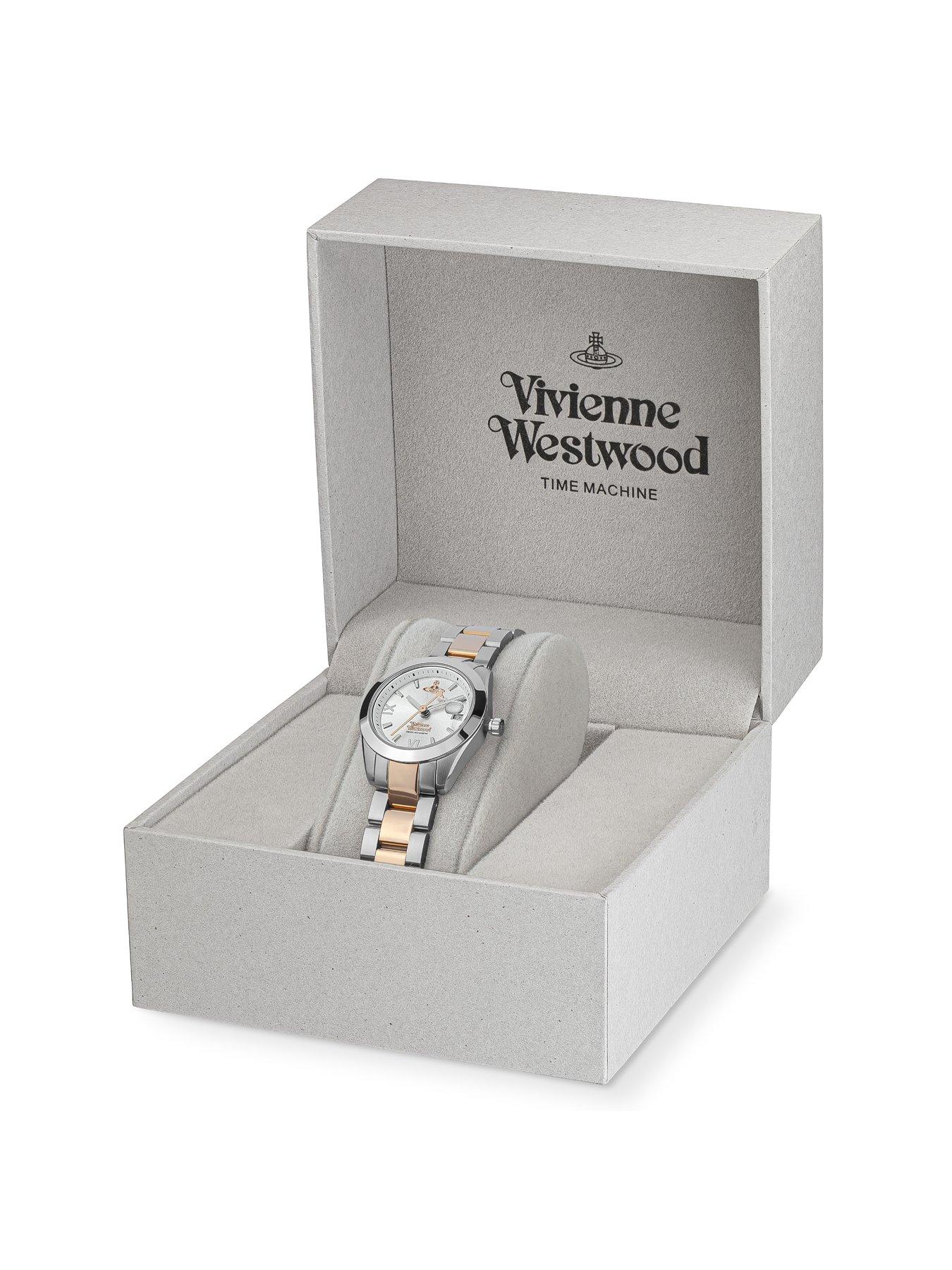  image of vivienne-westwood-fenchurch-ladies-quartz-watch-with-silver-dial-and-2-tone-bracelet