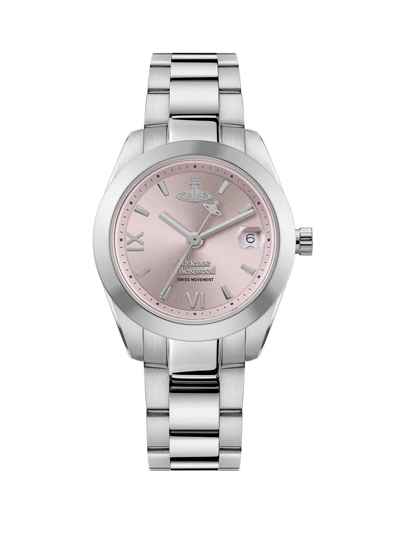 vivienne-westwood-fenchurch-ladies-quartz-watch-with-pink-dial-amp-stainless-steel-bracelet