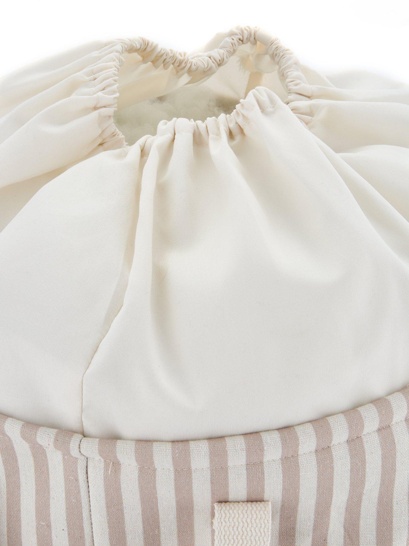  image of very-home-drawstring-storage-beige-stripe