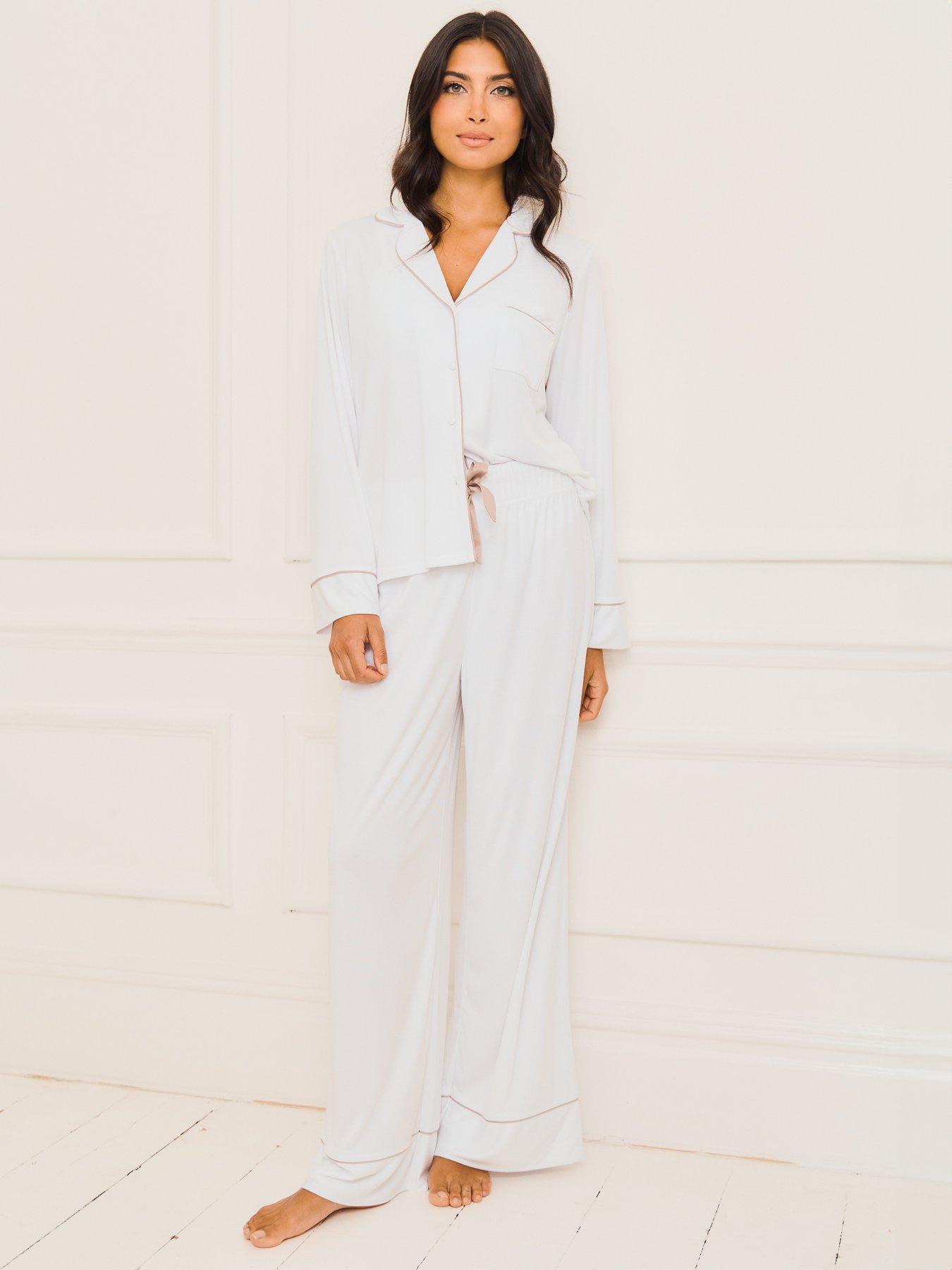 HUGO - Relaxed-fit satin pajamas with contrast piping