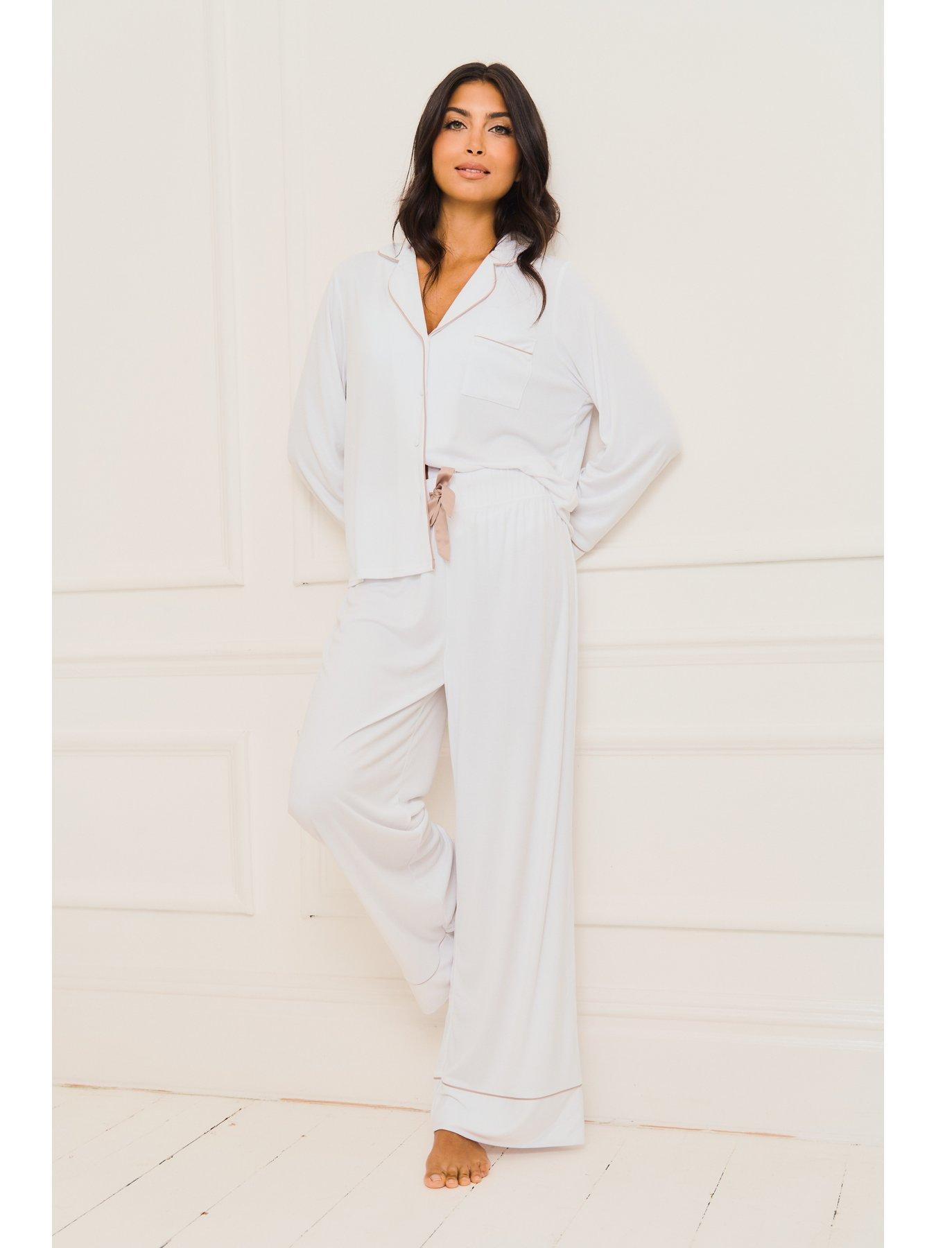  image of jim-jam-the-label-traditional-pyjama-set-white