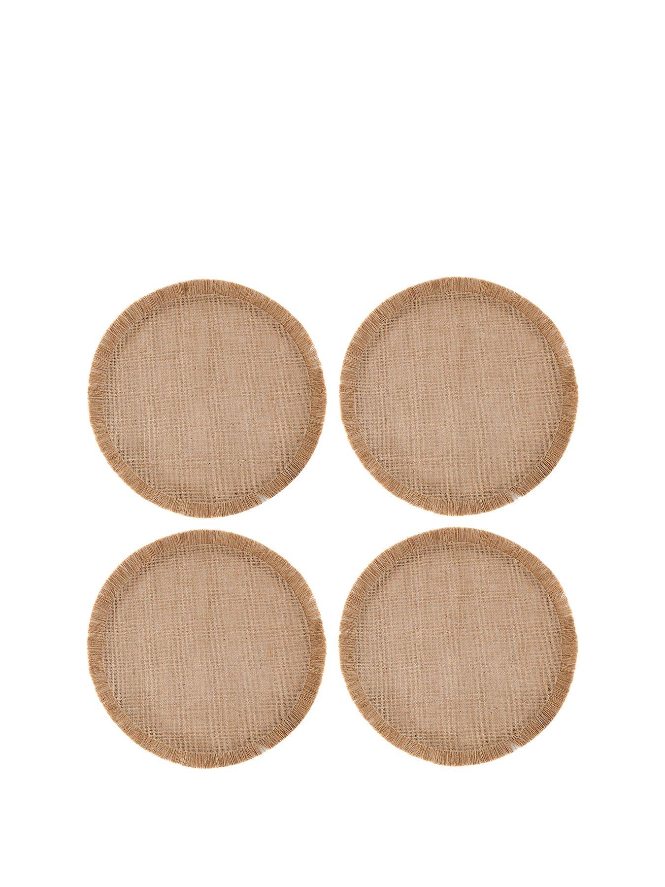  image of mikasa-mk-round-placemat-set-of-4-hessian