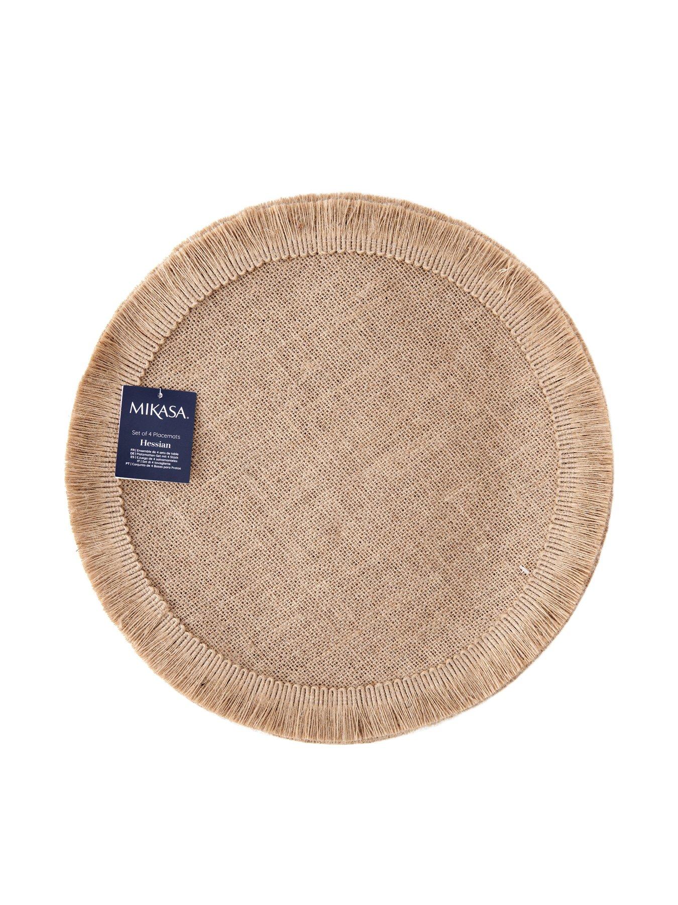  image of mikasa-mk-round-placemat-set-of-4-hessian