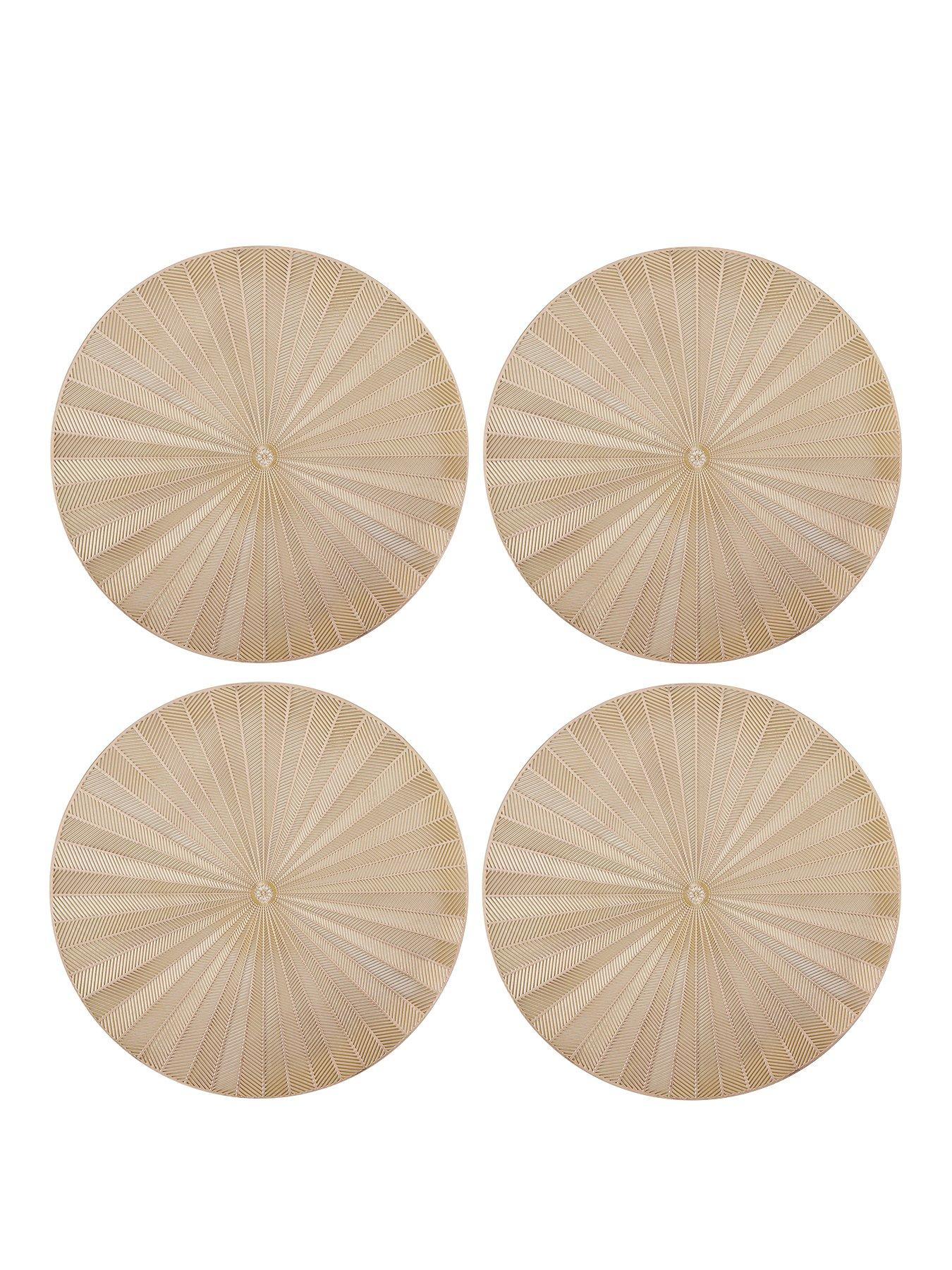 undefined Mk Round Placemat Set Of 4 Gold Pu