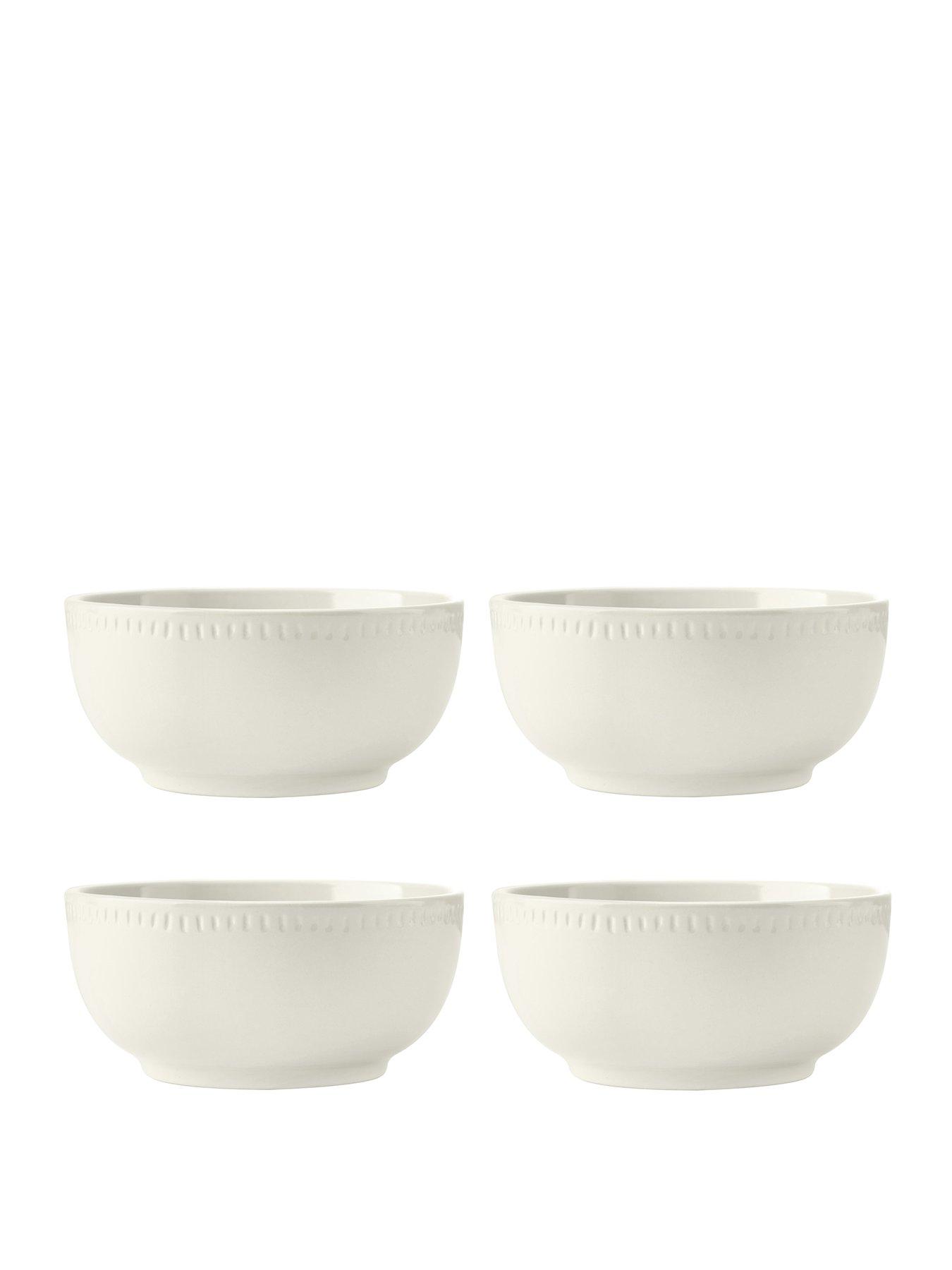 Mikasa Cranborne Set of 4 Cream Stoneware Cereal Bowls