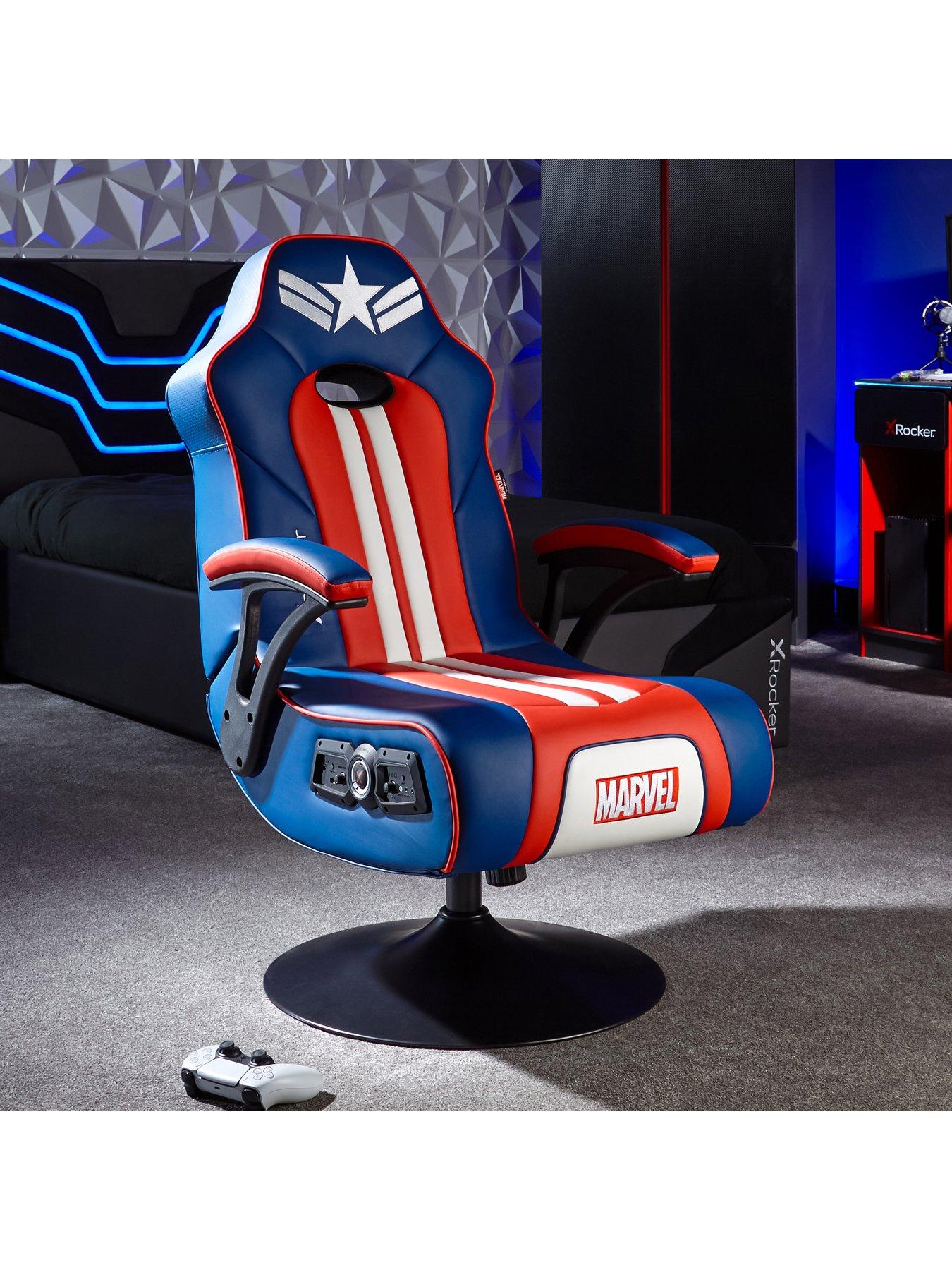 X Rocker Marvel Elite 2.1 Bluetooth Audio Gaming Chair with Vibration - Captain America