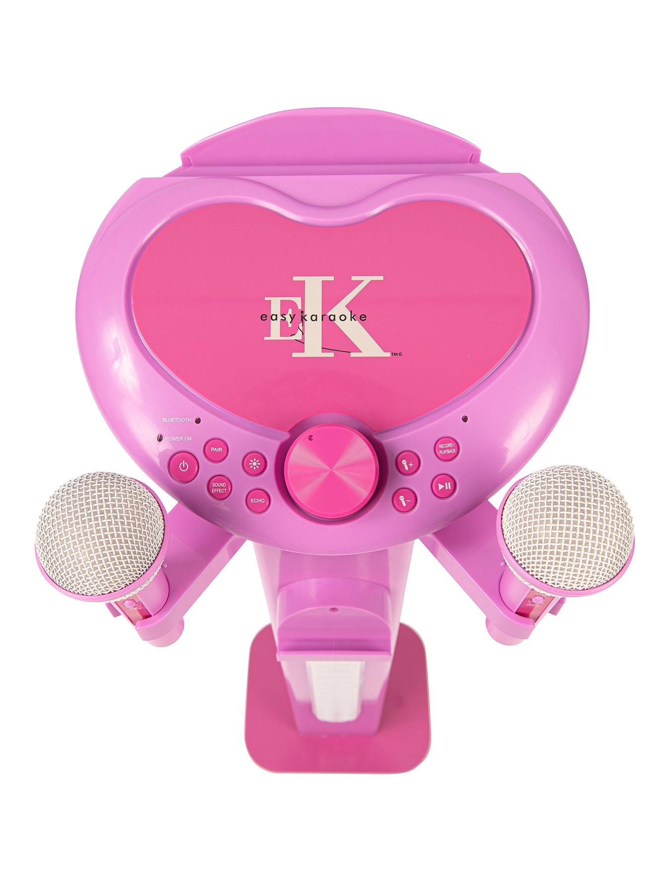 Easy Karaoke Bluetooth Kids Singalong Pedestal Karaoke Machine Pink