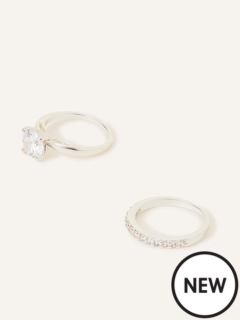 accessorize-sterling-silver-plated-solitaire-ring-set